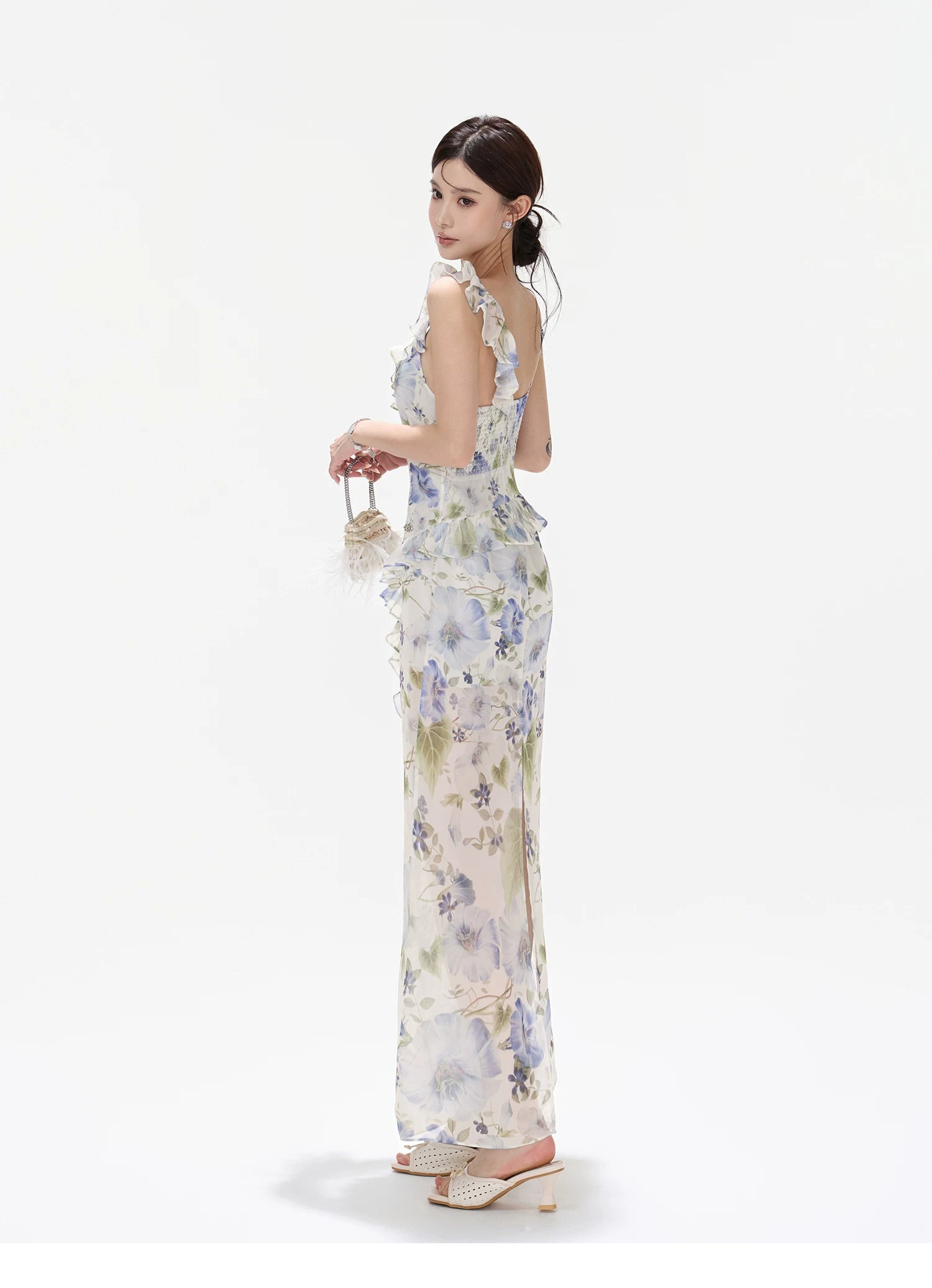 Morning Glory Dream Ruffle Chiffon Maxi Dress