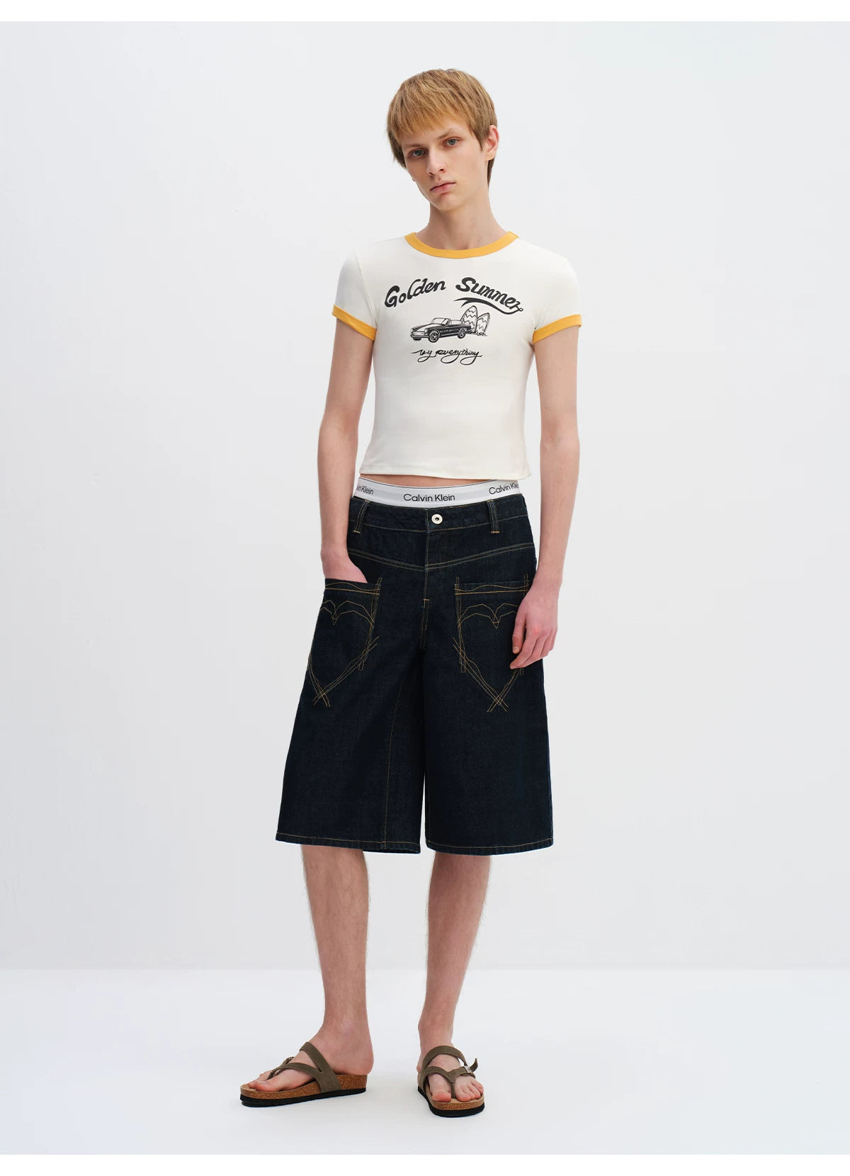 Color-Block Summer Fitted T-Shirt