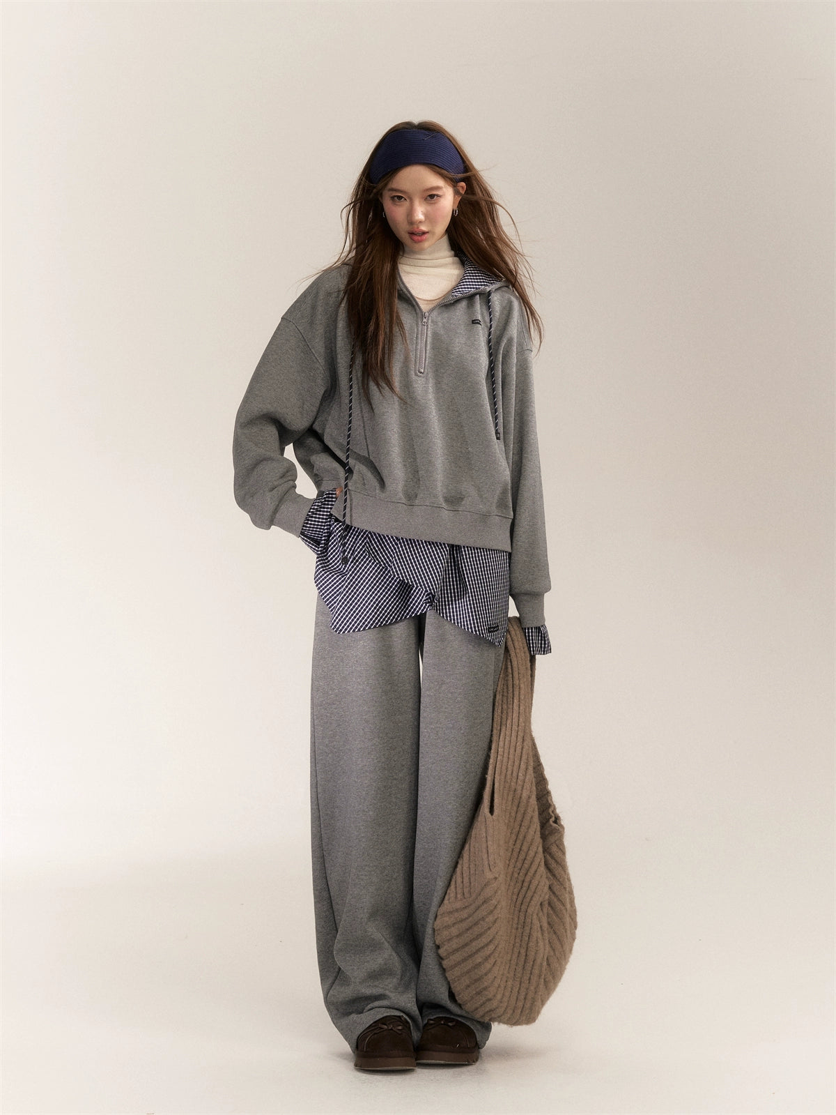 American College Style Plaid Hoodie - CHINASQUAD