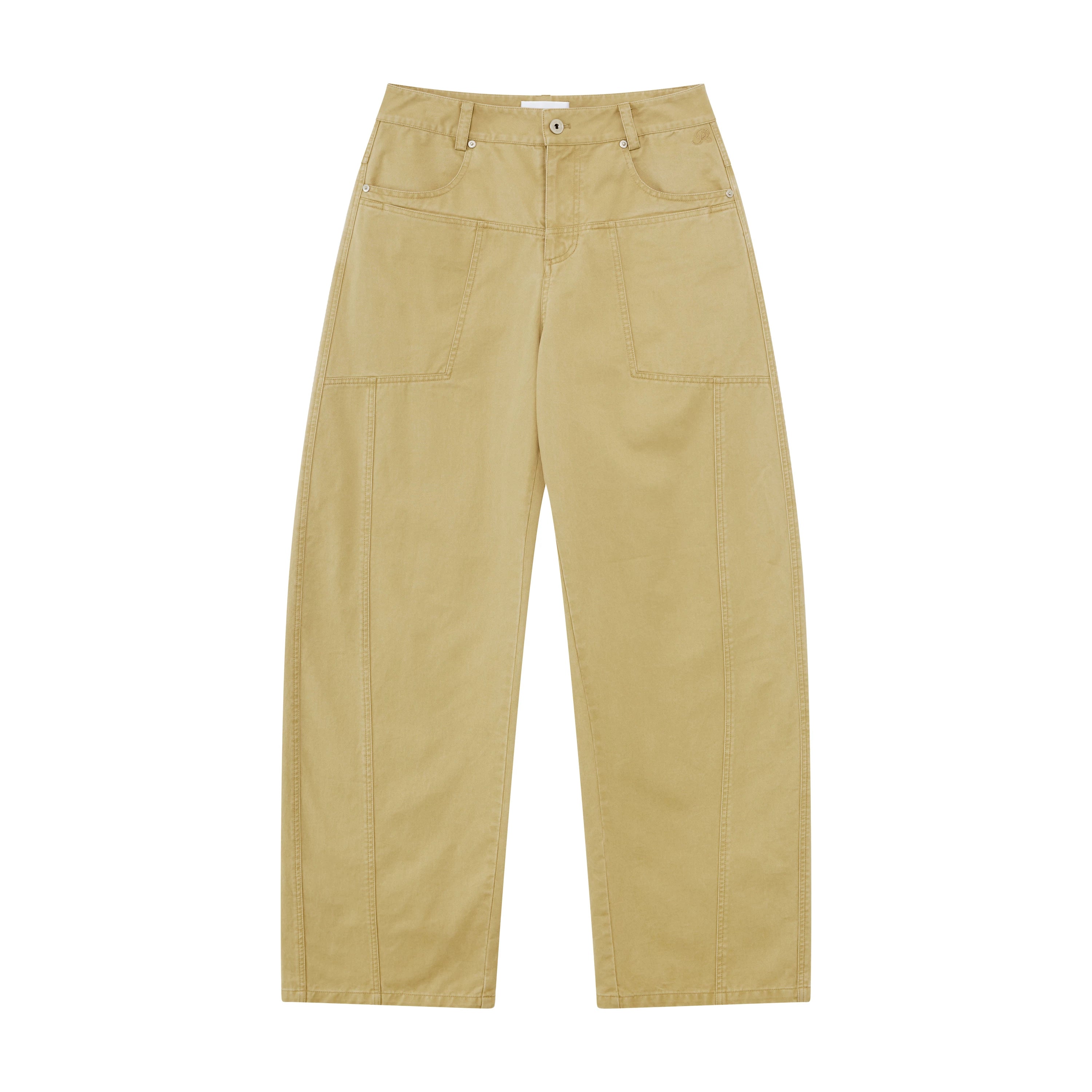 Utility Pocket Curved Wide-Leg Trousers