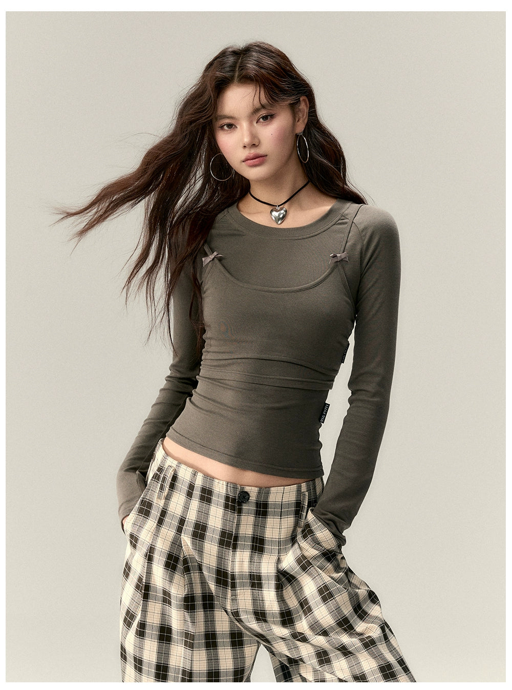 Butterfly Bow Vest & Base Layer T-Shirt Long-Sleeve Set - CHINASQUAD