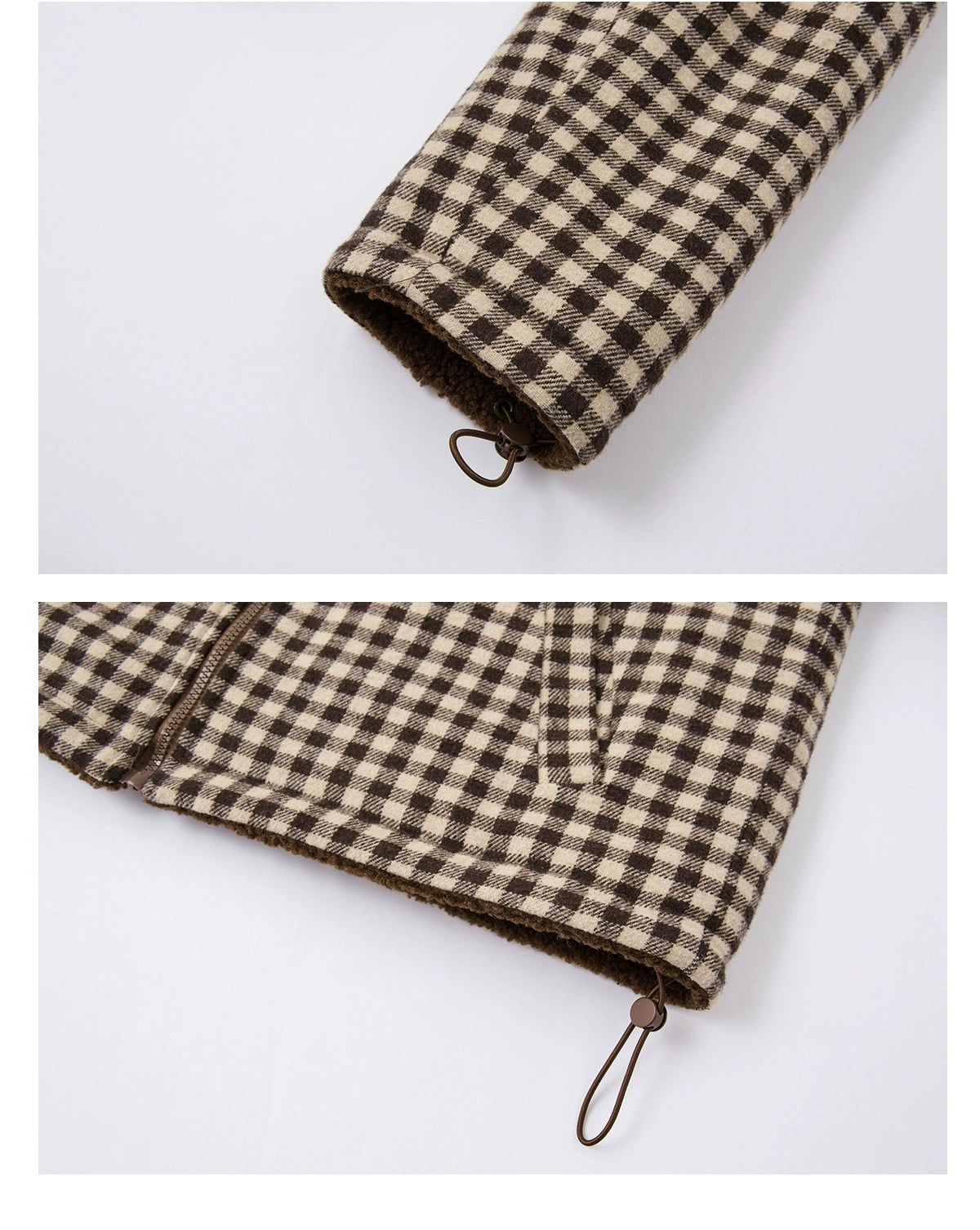 Reversible Plaid Fleece Patchwork Jacket