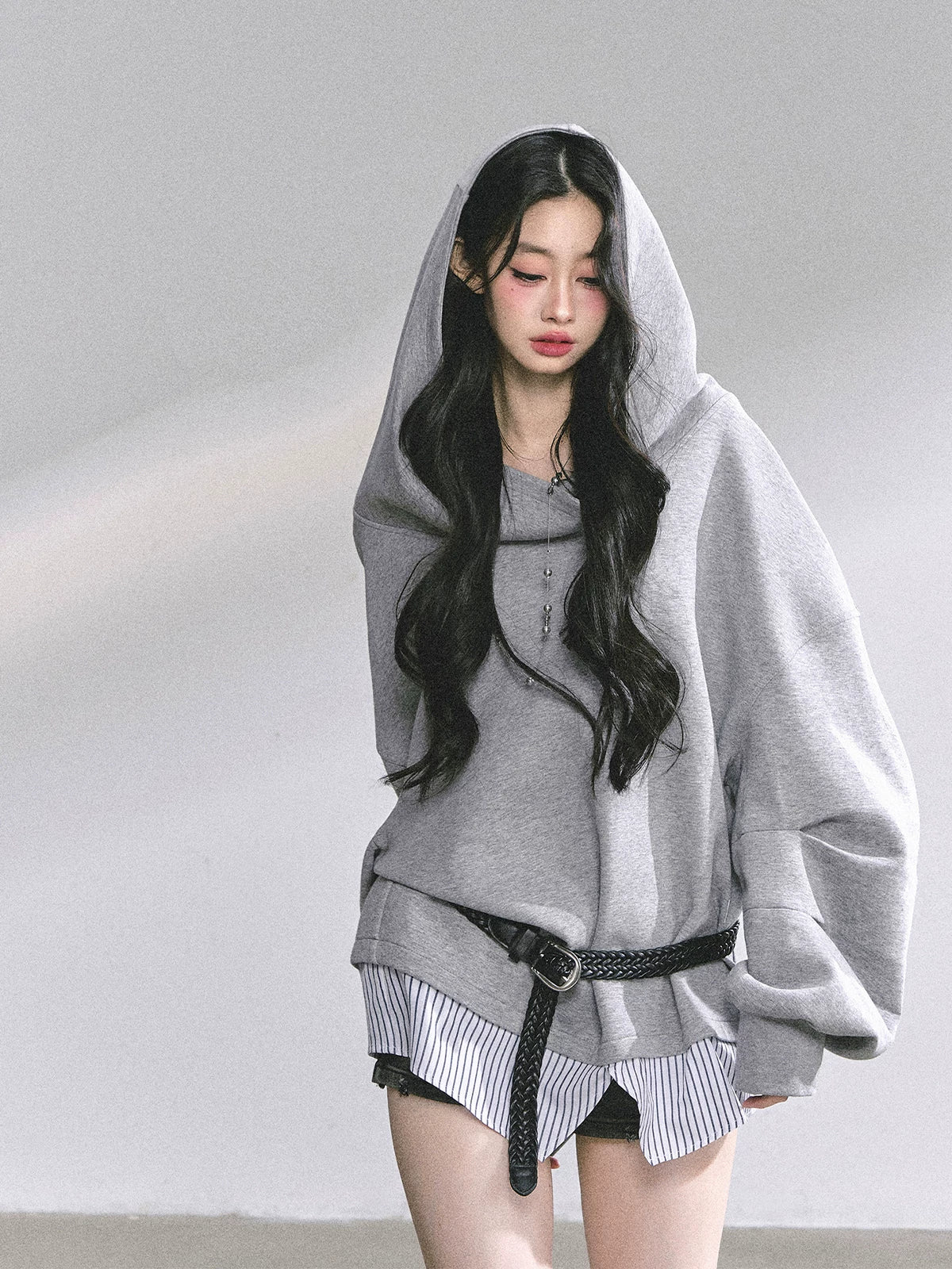 Two-Piece Oversized Hooded Sweatshirt