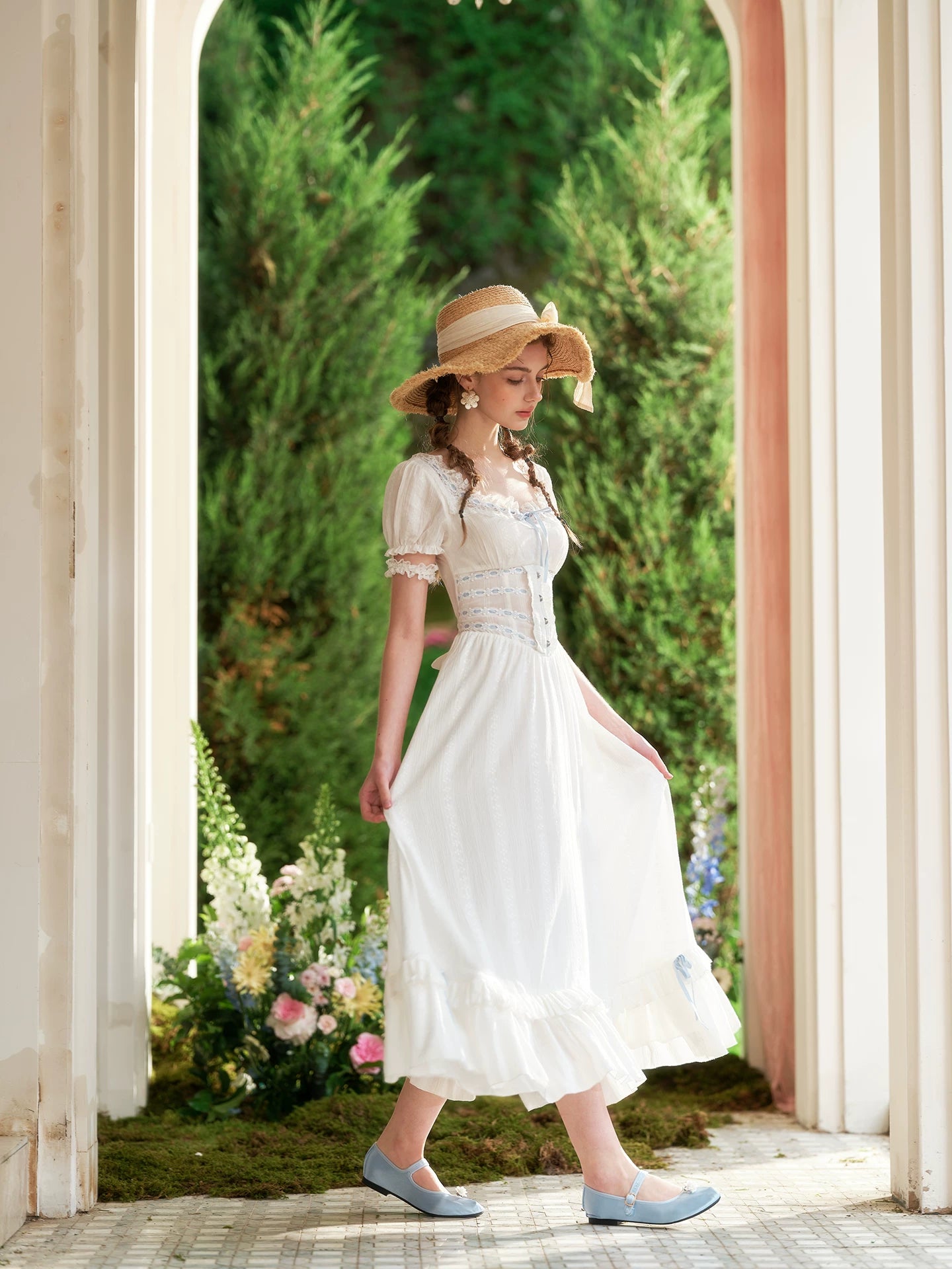 Beloved White Pages Corset Maxi Dress