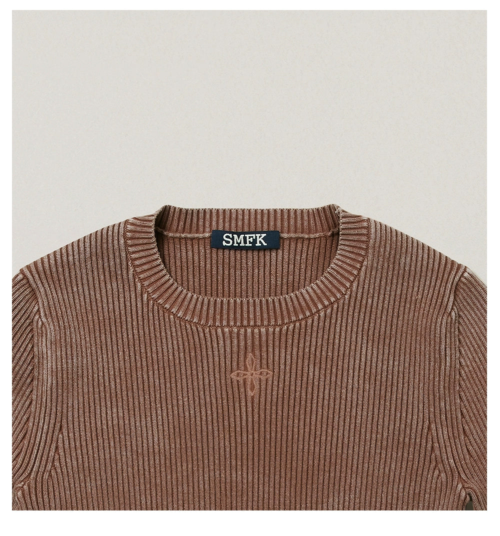 Wild Retro Long-Sleeve Knit Crewneck