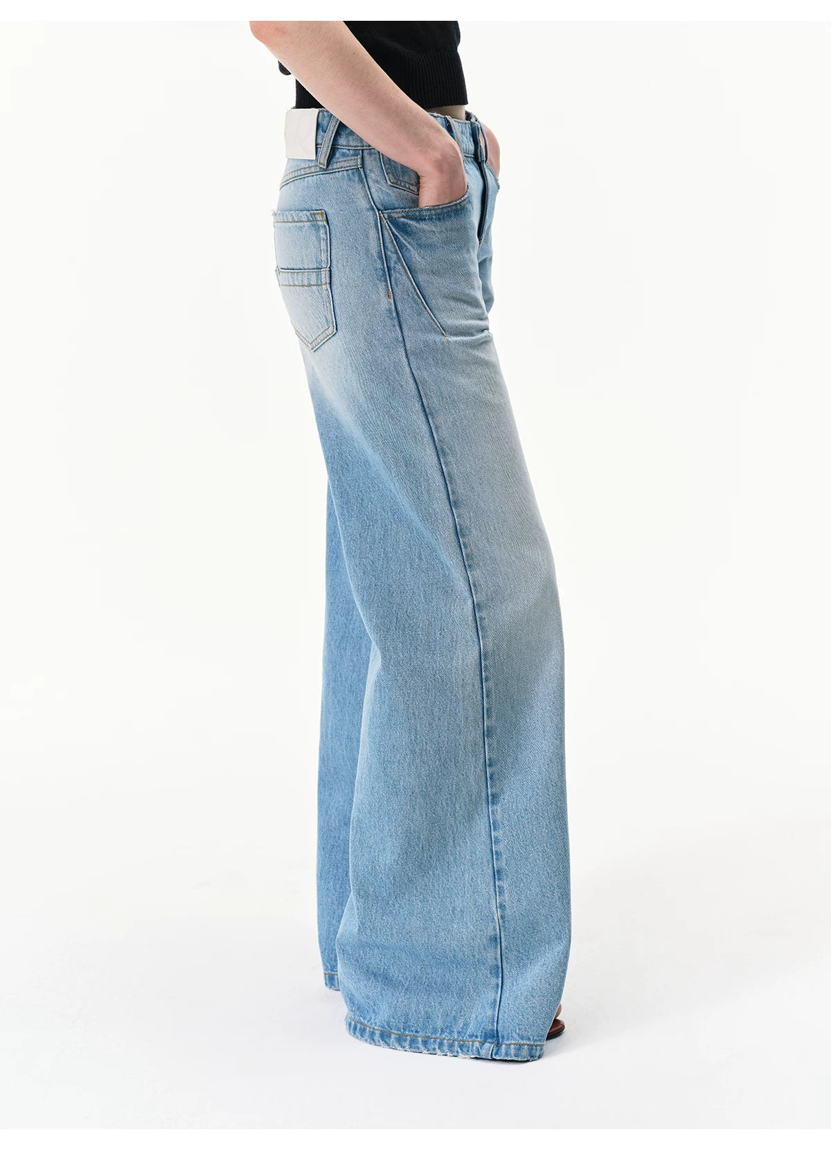 Vintage Light Wash Low-Rise Flared Jeans