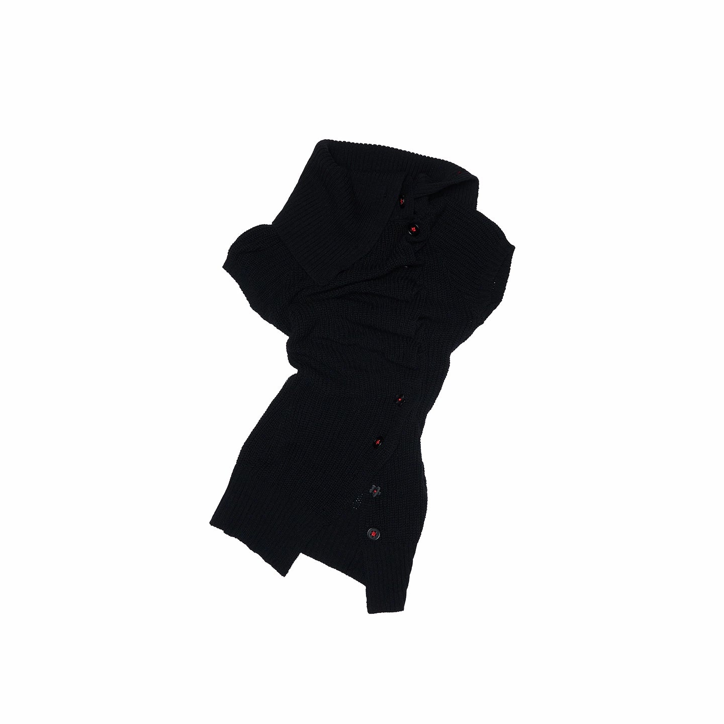 Asymmetric Neck Wool Blend Cardigan