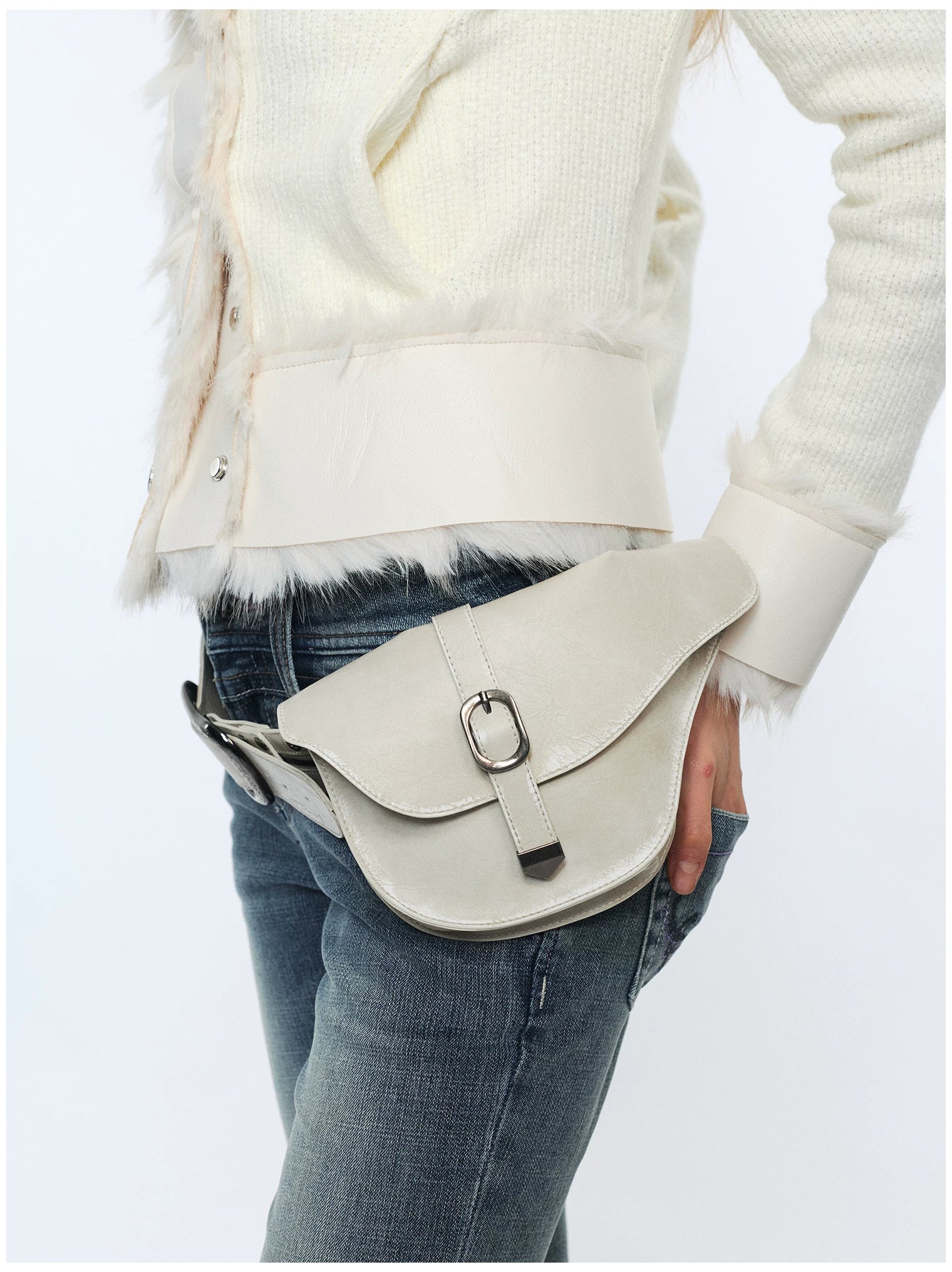 Vintage Detachable Buckle Zip Waist Bag Belt