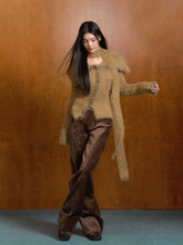 Knitted Large Lapel Cardigan Sweater - CHINASQUAD