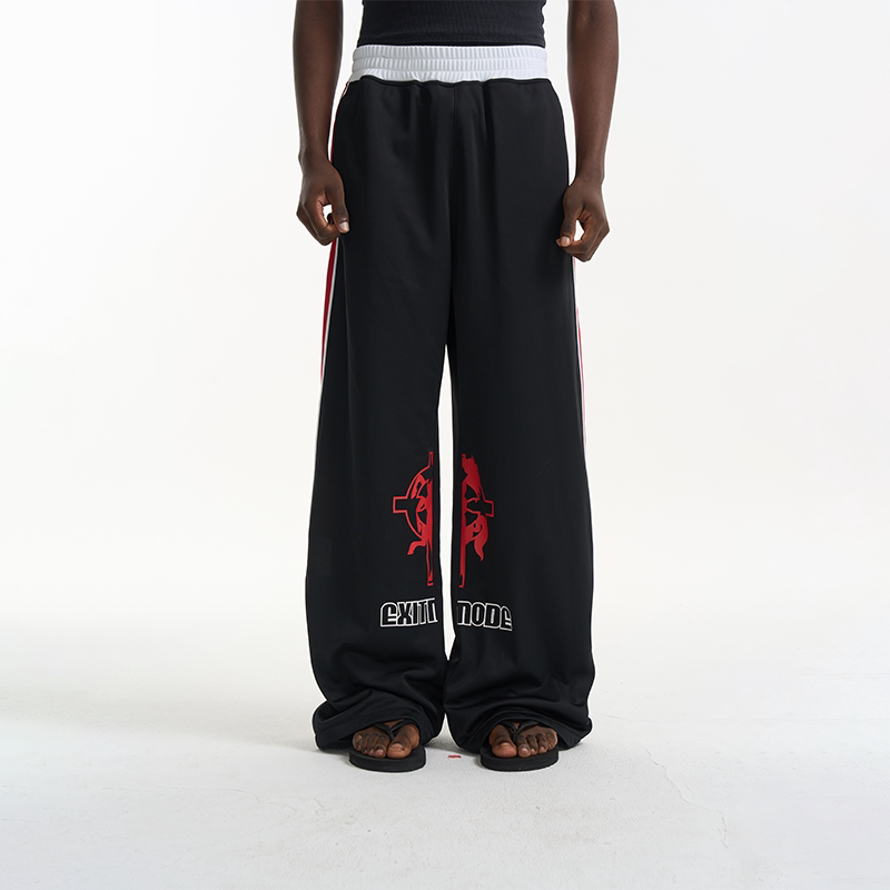 Sport Print Panel Track Pants