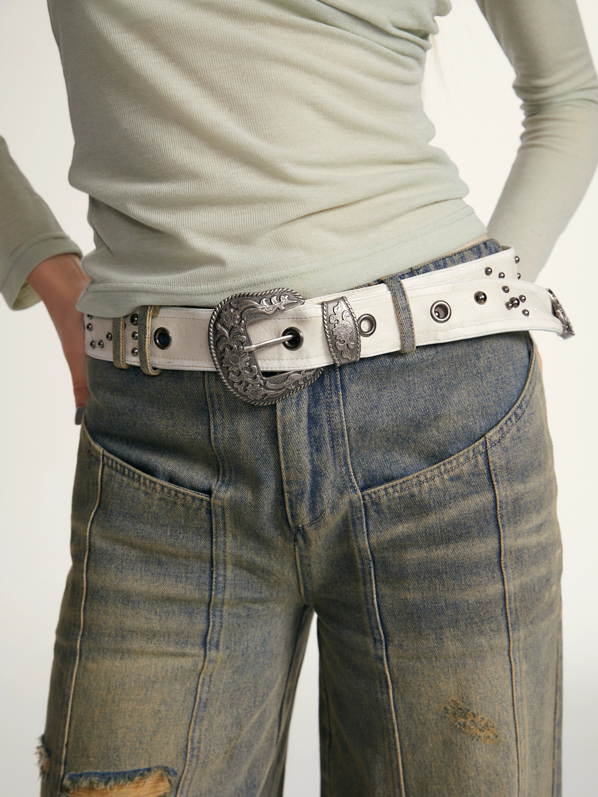 Studded Vintage Statement Belt - CHINASQUAD
