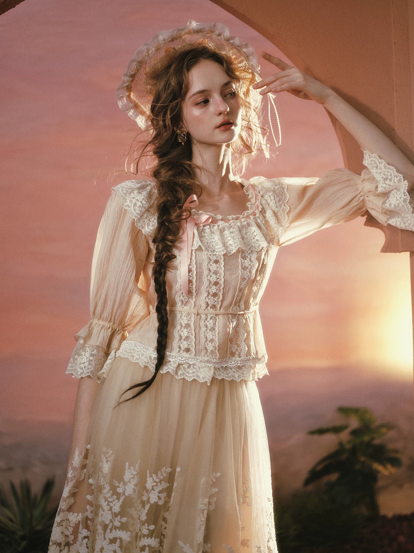 Liberty Letter French Lace Peter Pan Collar Shirt