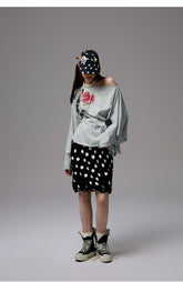 Asymmetric Letter Print Sweatshirt - CHINASQUAD