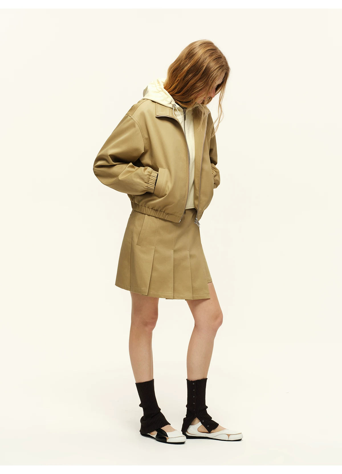 Cotton Stand-Collar Hooded Jacket