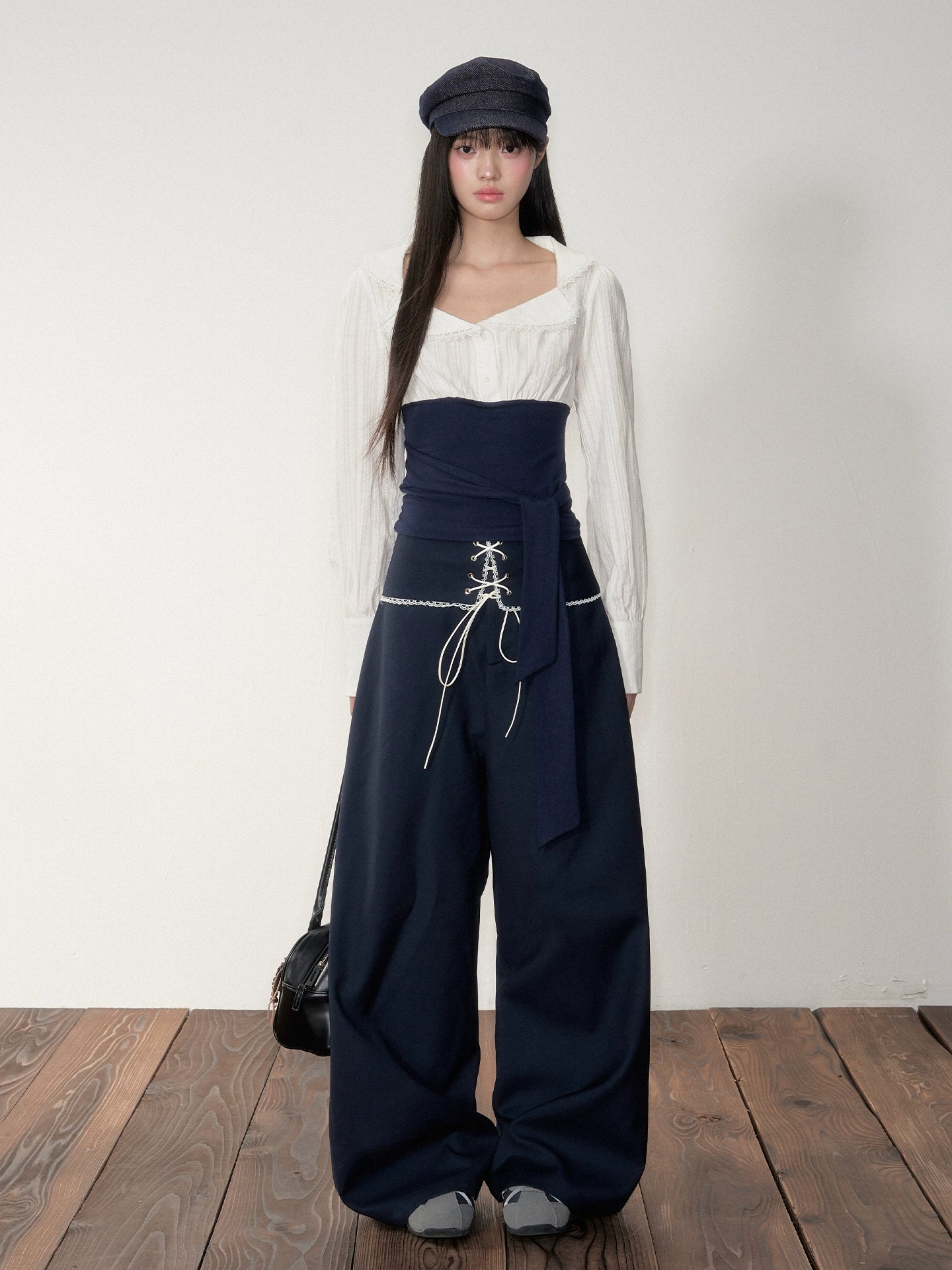 Navy Color-Blocking Shirt & Pants Set - CHINASQUAD