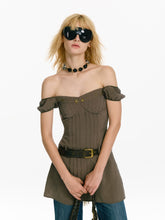 Draped Off-Shoulder Mini Dress - CHINASQUAD