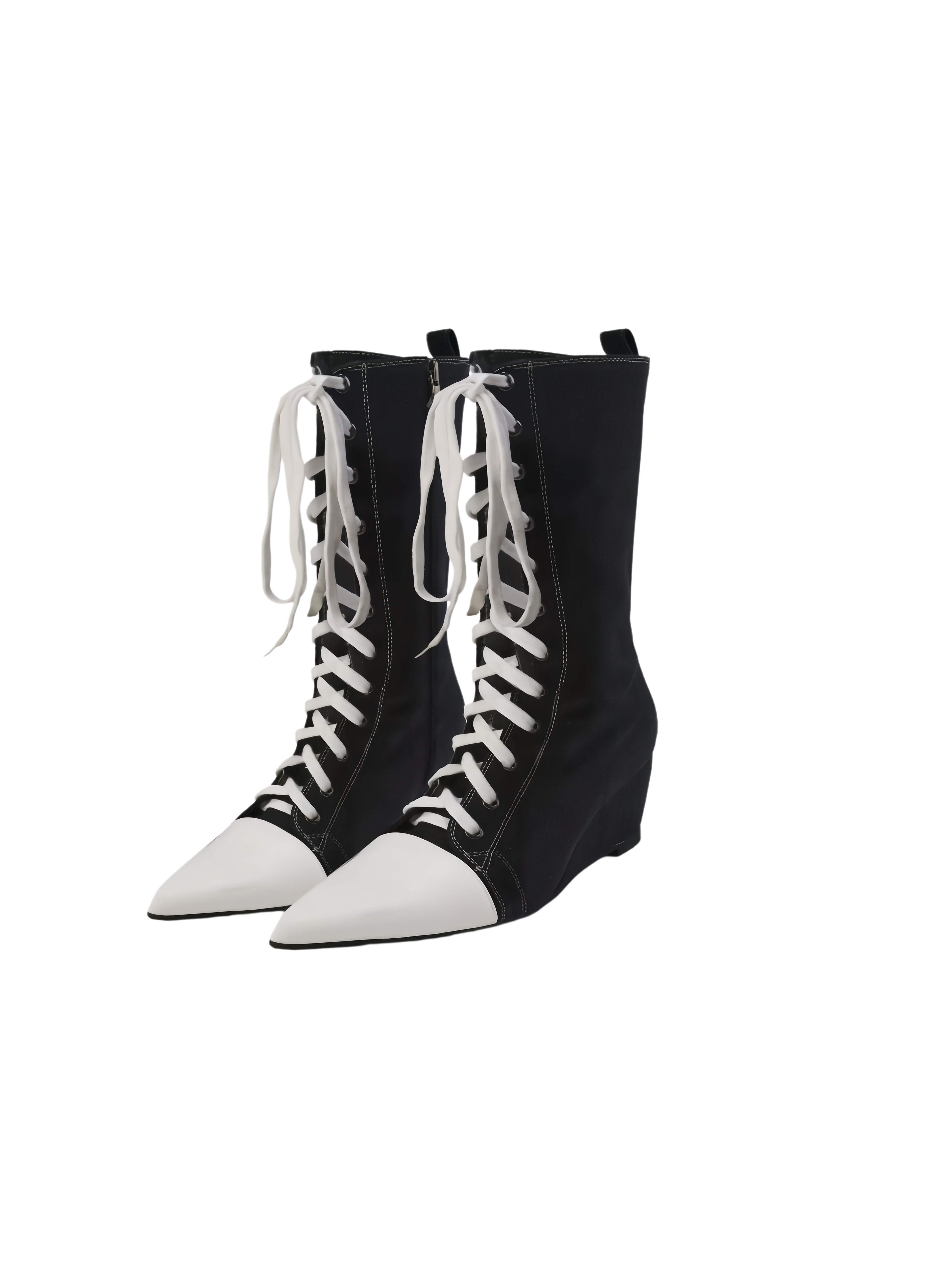 Canvas Pointed Toe Boots