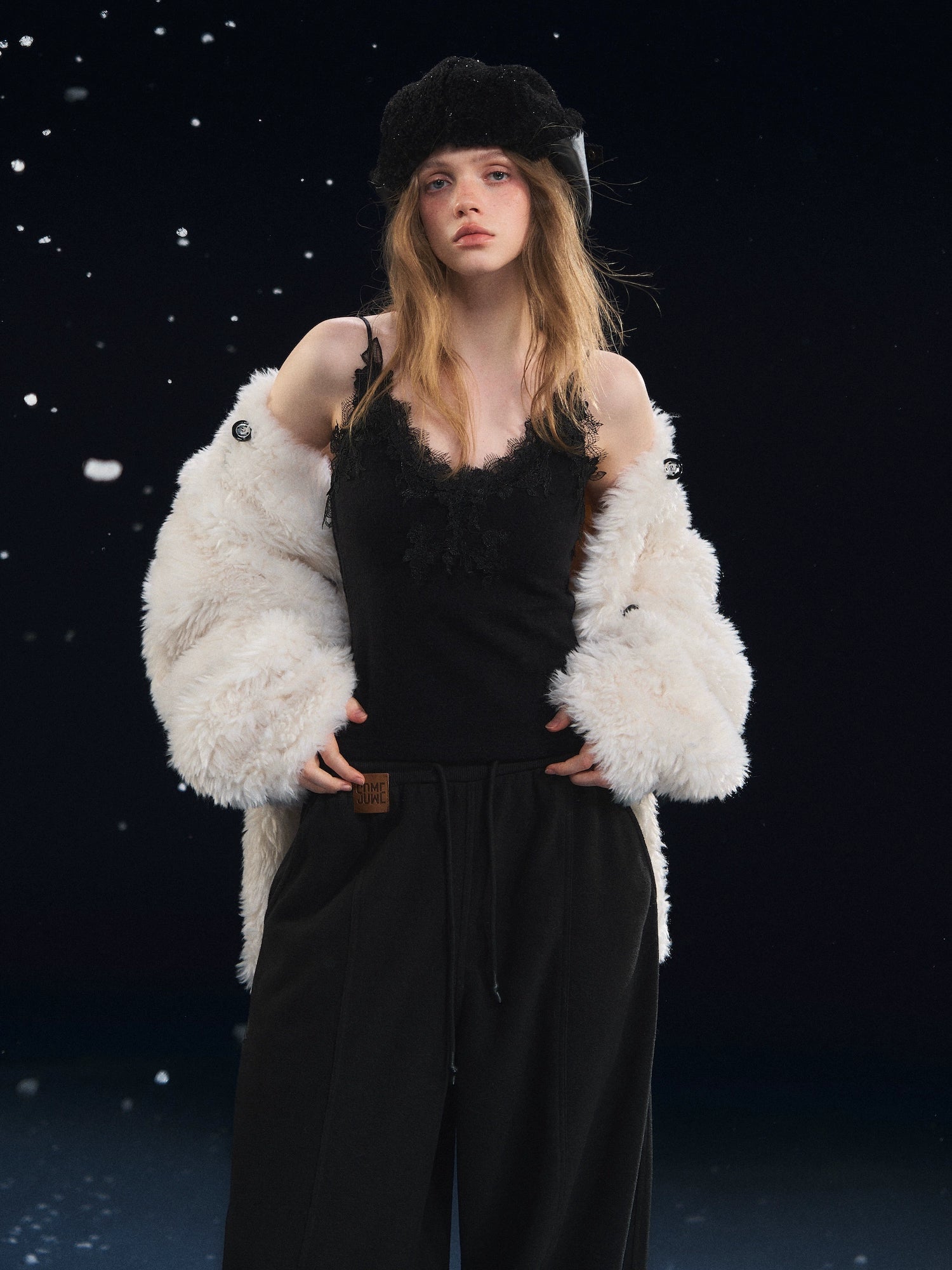 Textured Velvet Lace Cami Vest