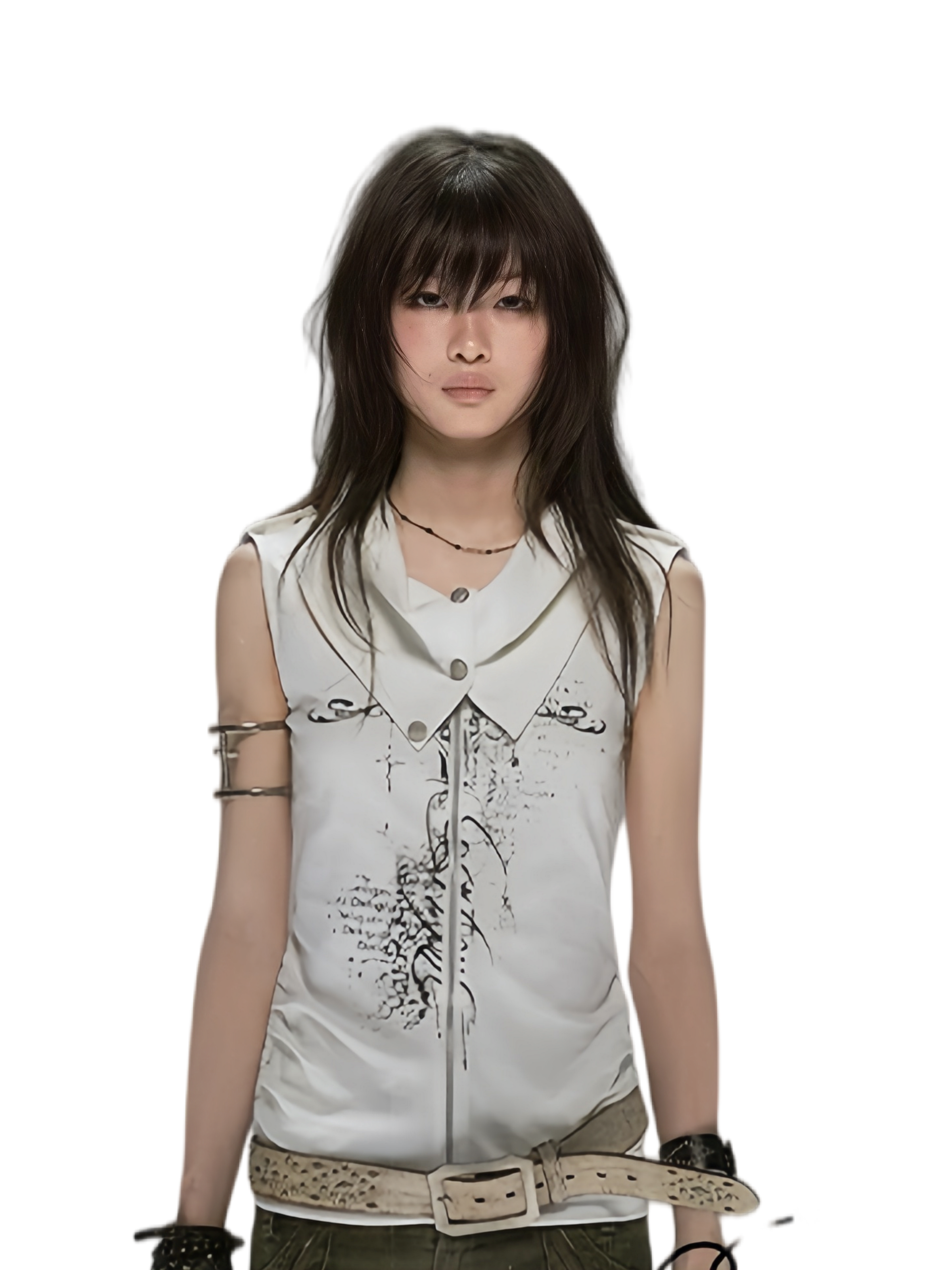 Cest Nous Cross Print Zip Vest – Vests