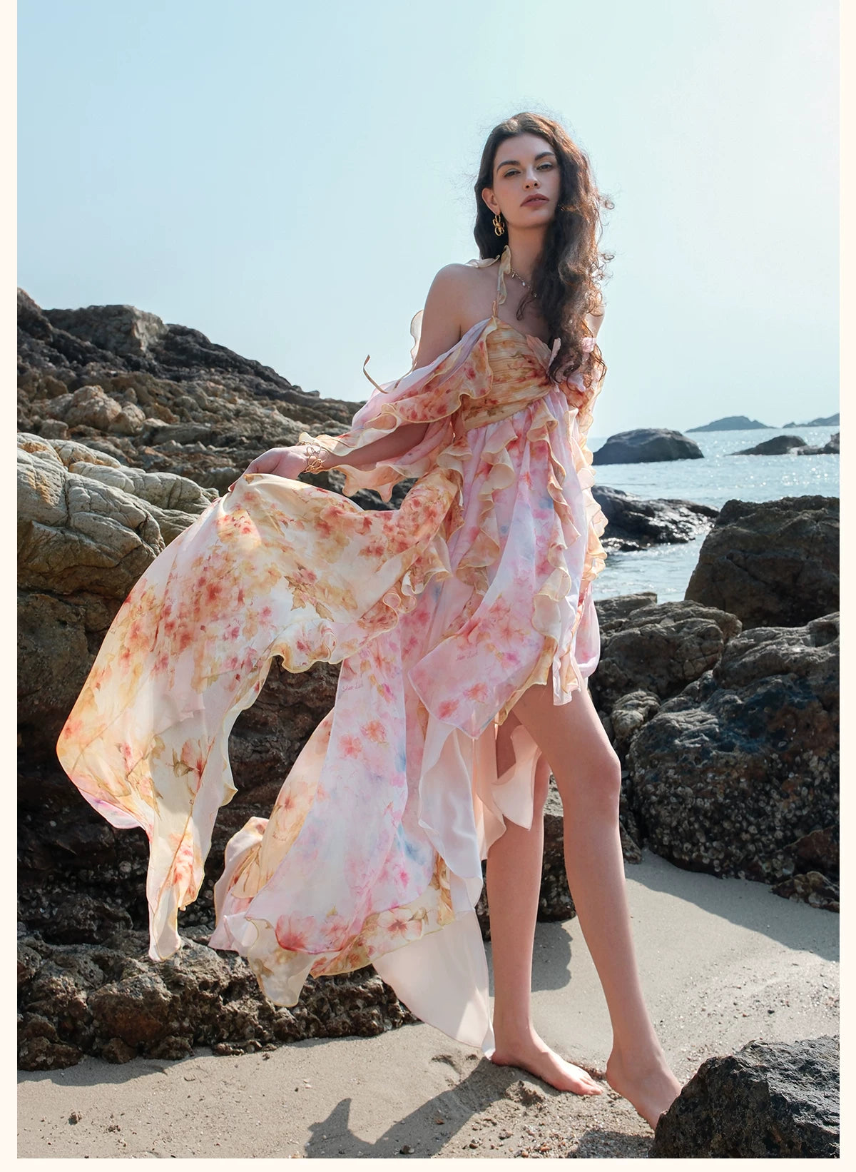 Layered Halter Maxi Dress