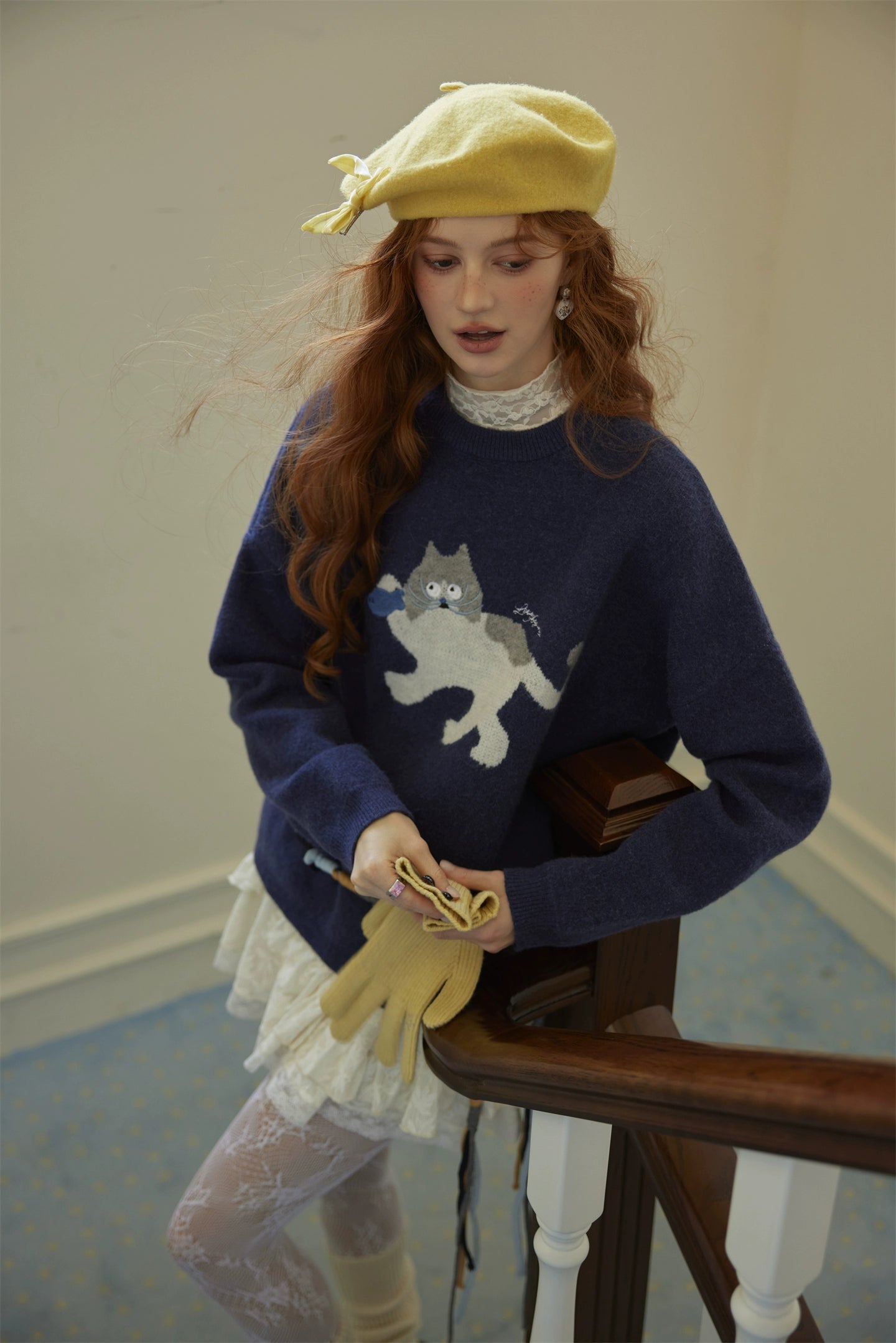 Winter Wool Knit Five-Finger Gloves