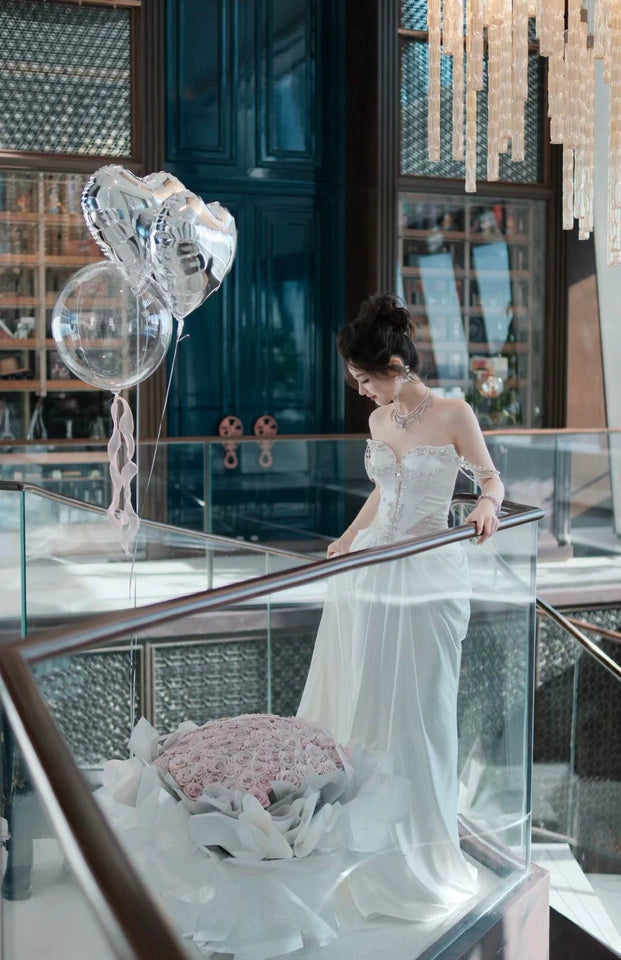 Precise Elegance Sculpted Satin Gown