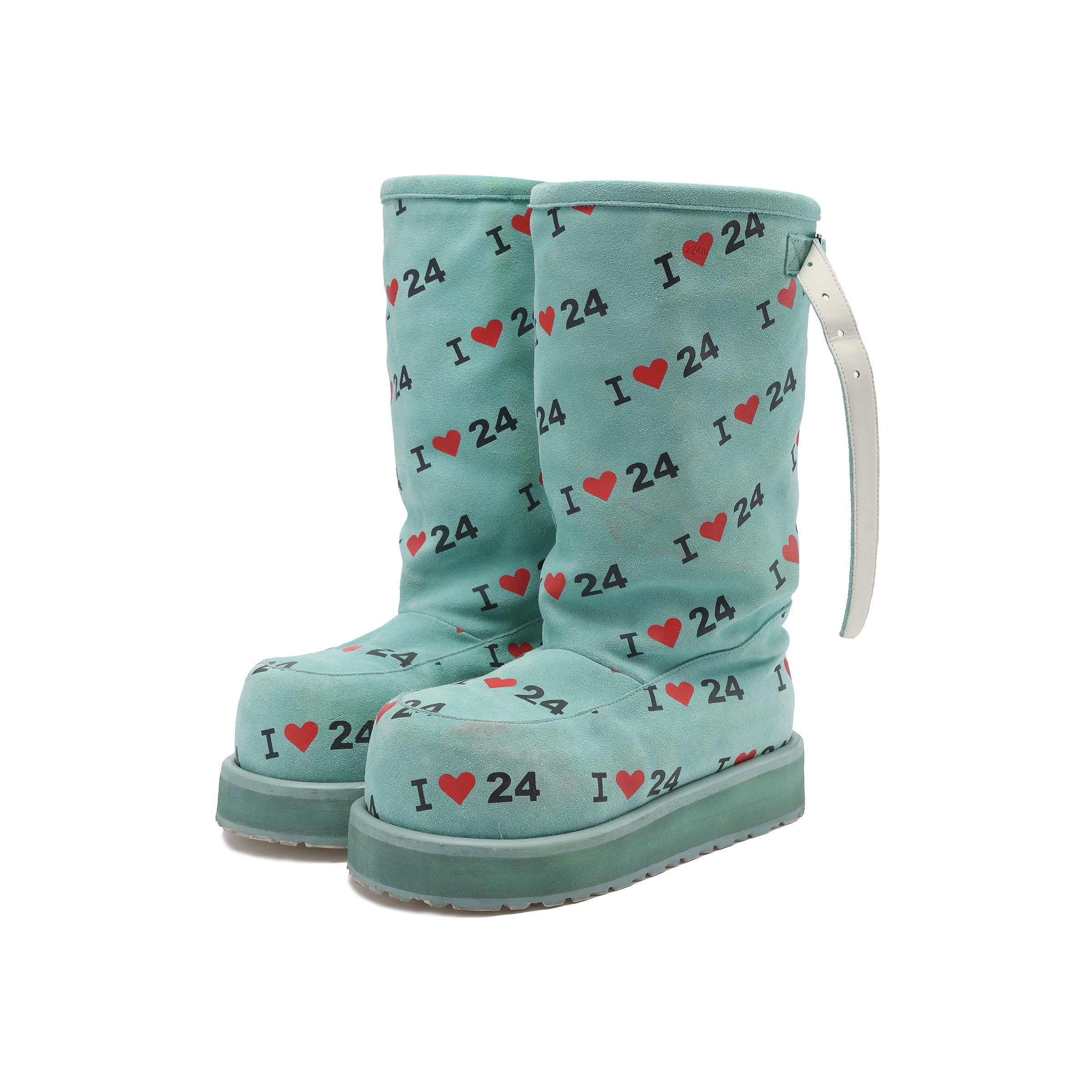 Letter Print Suede Snow Boots