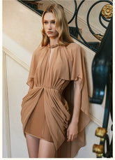 Amara Halter Shoulder Ruched Mini Dresse - CHINASQUAD