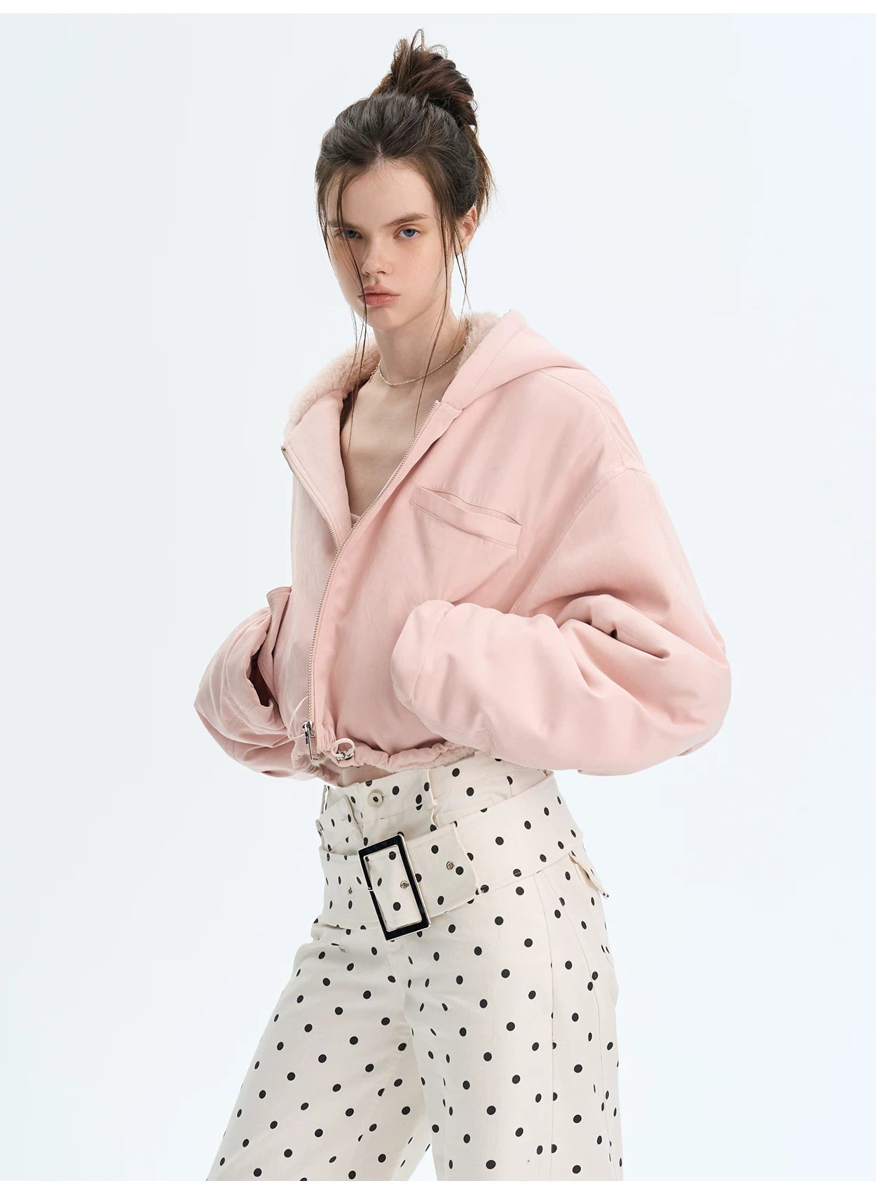 Retro Eco Faux-Fur Cropped Hooded Parka