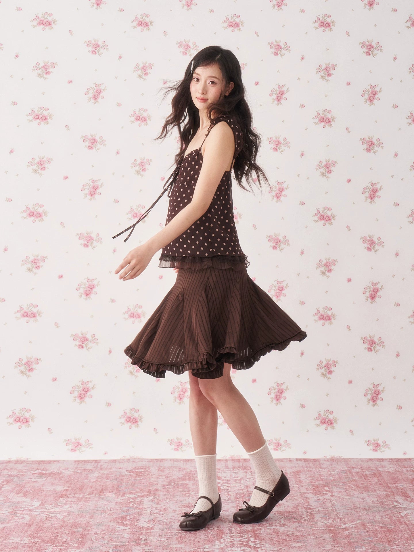 Vintage Asymmetrical Pleated Mini Skirt