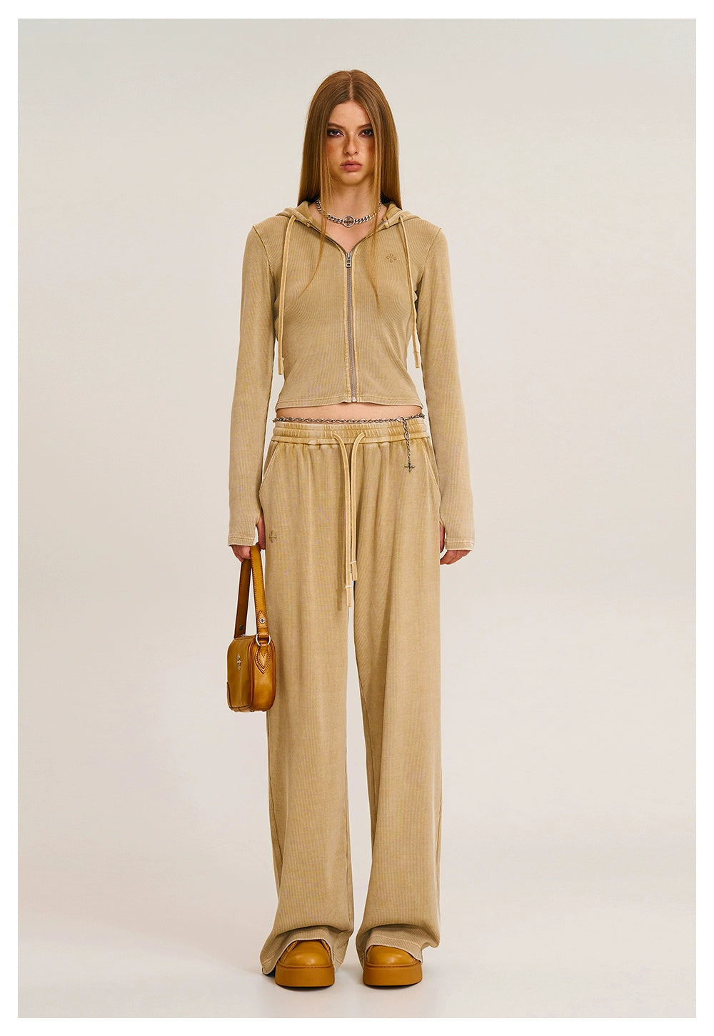 Wild Vintage Zip-up Cropped Hoodie - CHINASQUAD