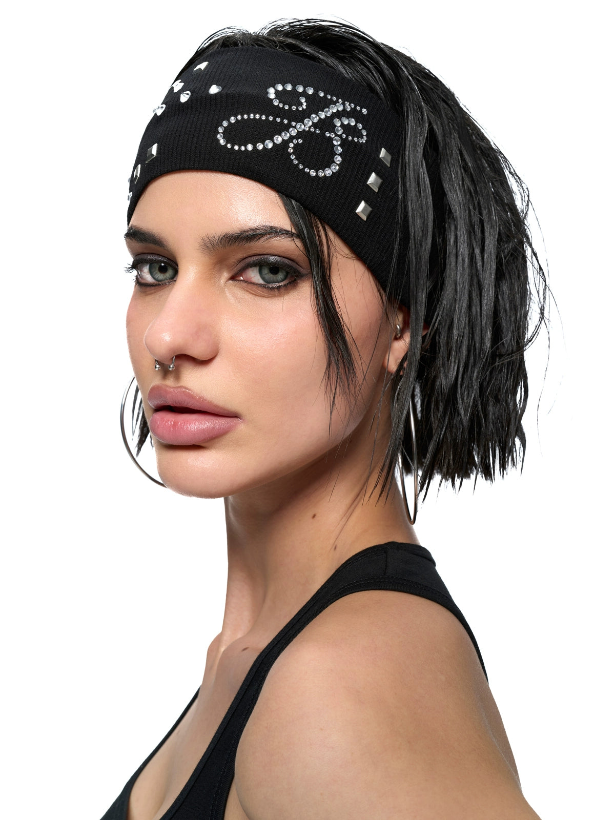 Crystal-Stud Logo Stretch Headband