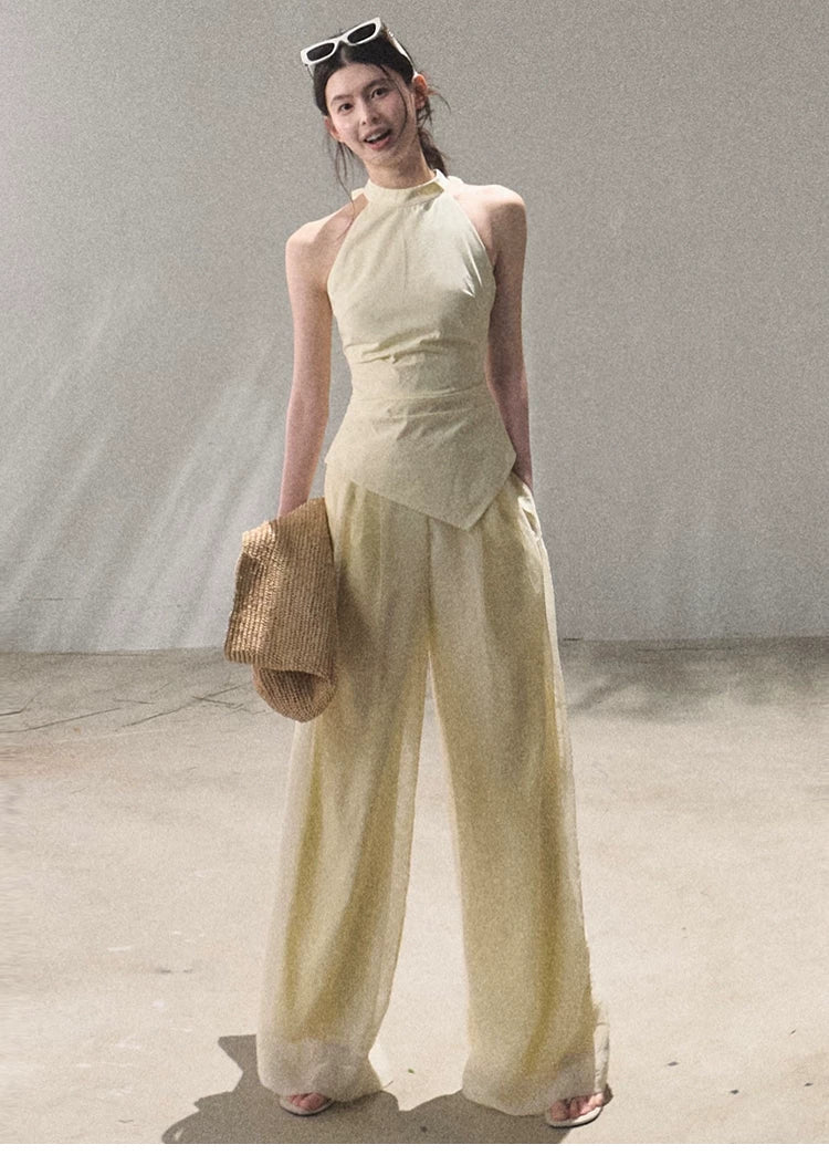 Afterglow waist-cinching Halter Camisole