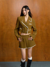 American College Style Crochet Blazer & Skirt Set - CHINASQUAD