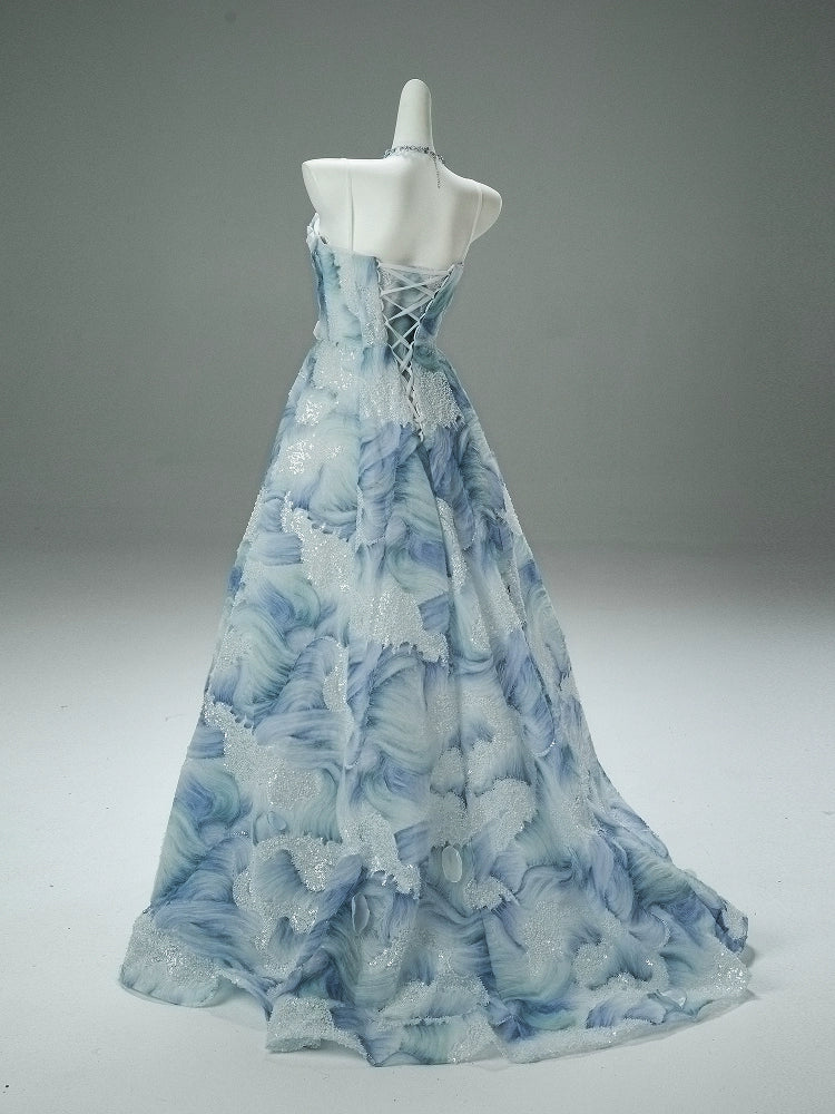 Ethereal Blue Yike Cloudwave Couture Gown