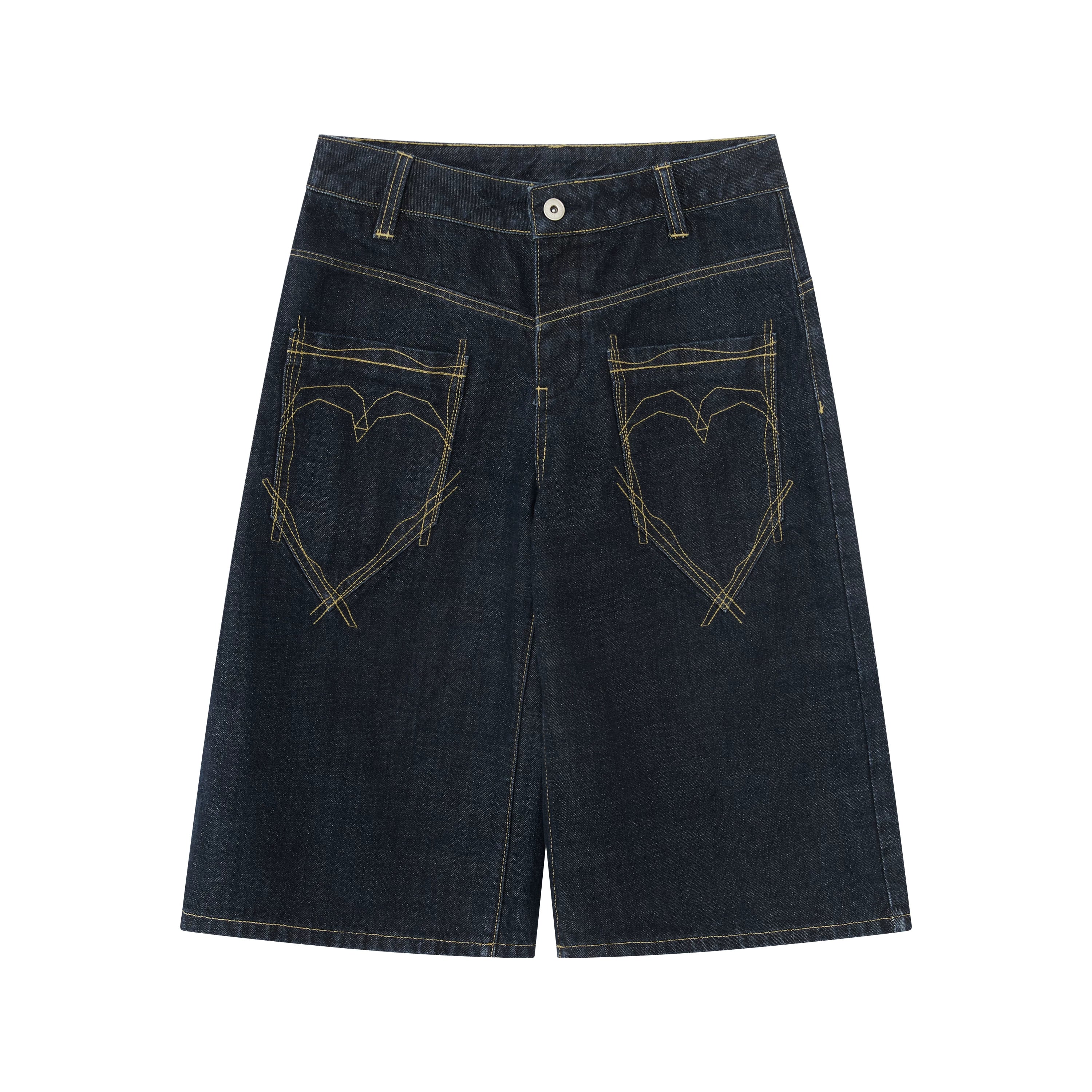 Vintage Raw Denim Cropped Straight-Leg Jeans