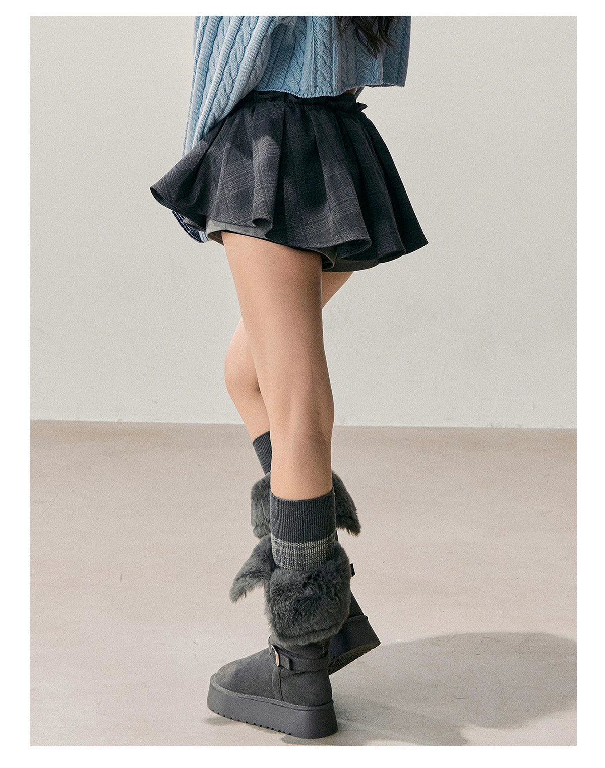 American-Style Puff A-Line Mini Skirt