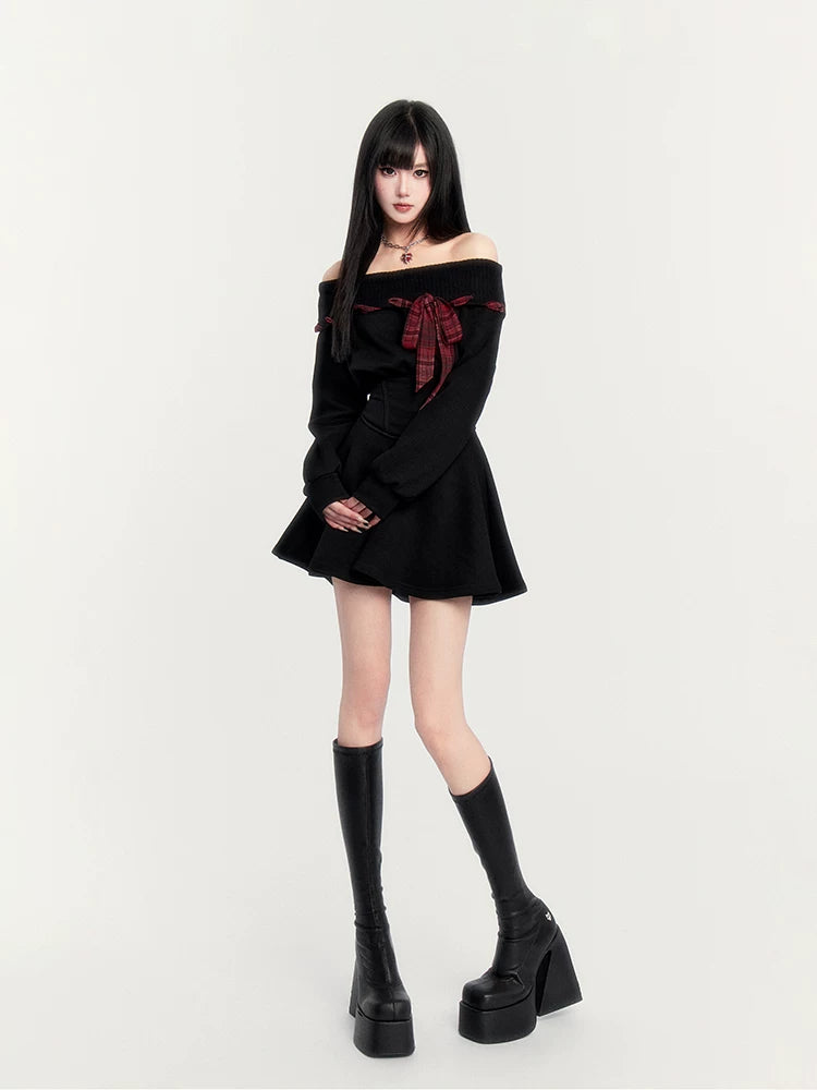 Fleece Waist-Cinching Sweatshirt Dress