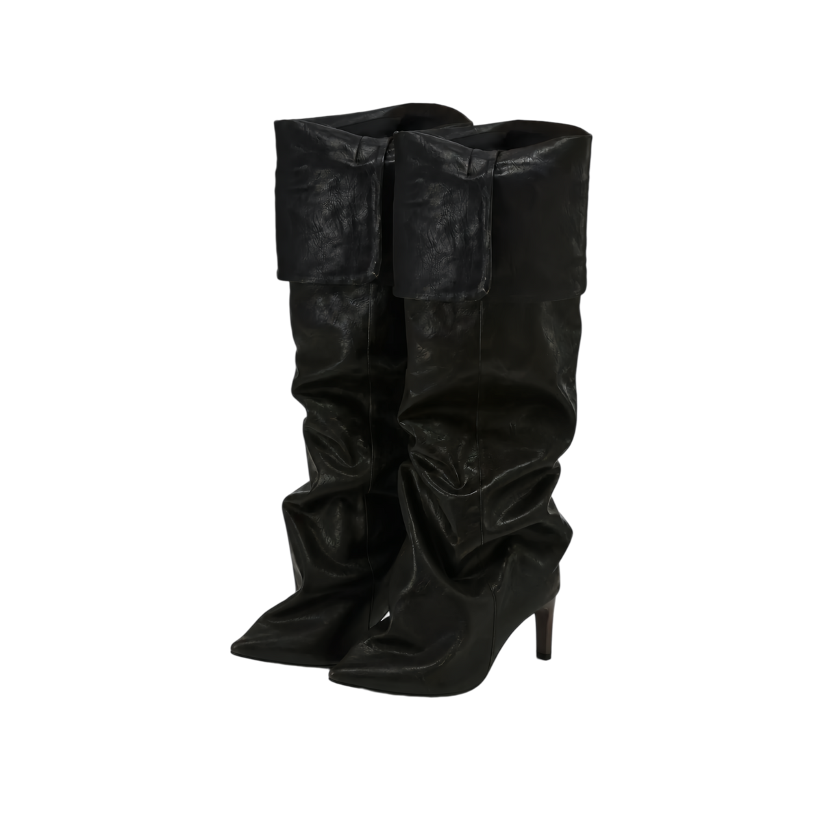 Slouch-Stiefel mit spitzer Zehenpartie