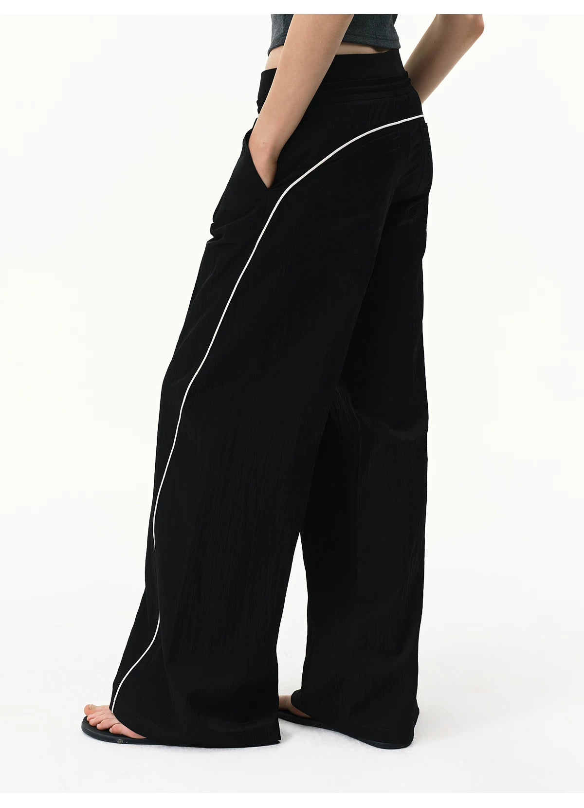 Cooling Lyocell Double-Waistband Wide-Leg Pants