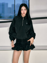 Flower Bud Zipper Jacket & Mesh Skirt Set - CHINASQUAD