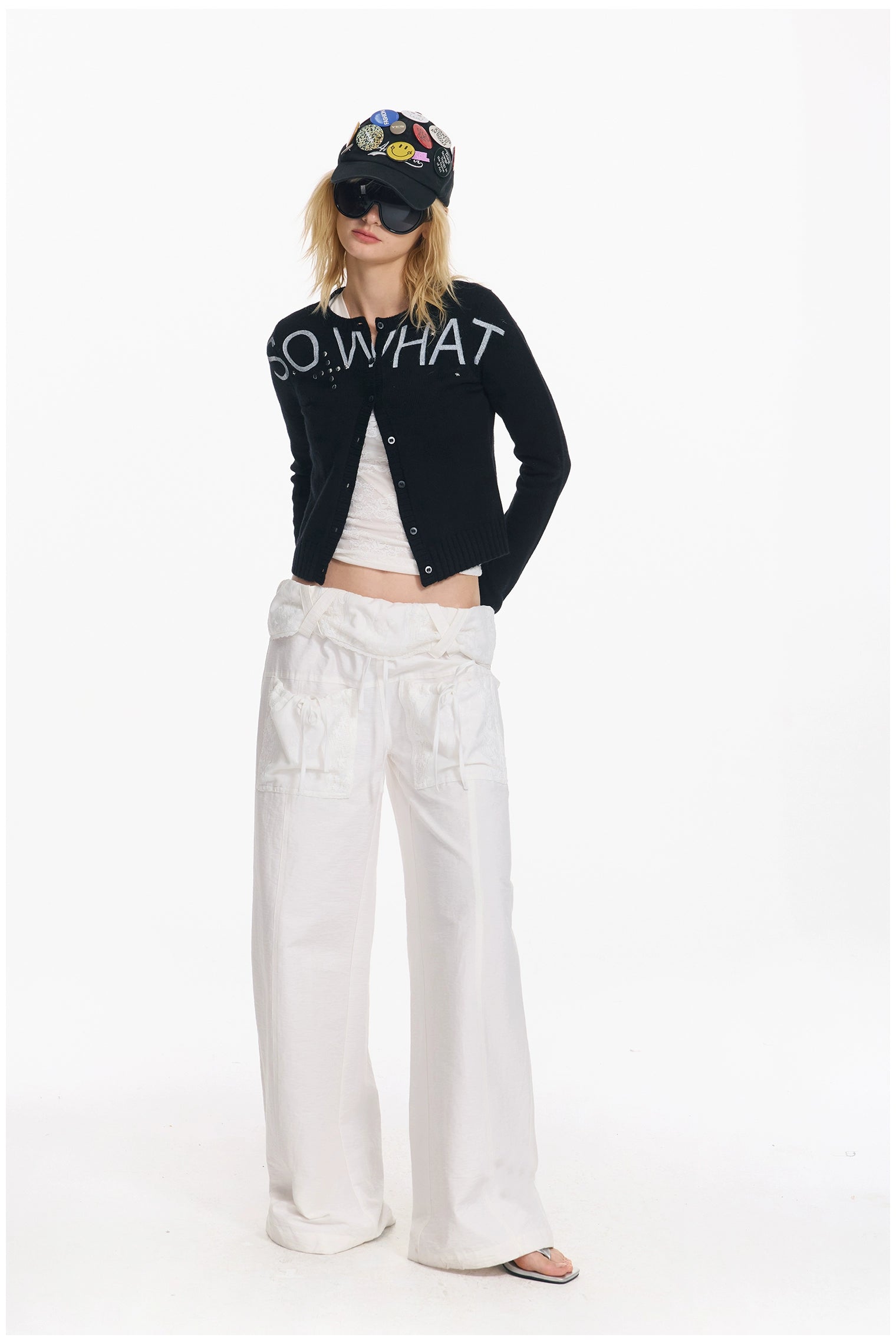 Soft Wool Punk Letter Knit Cardigan