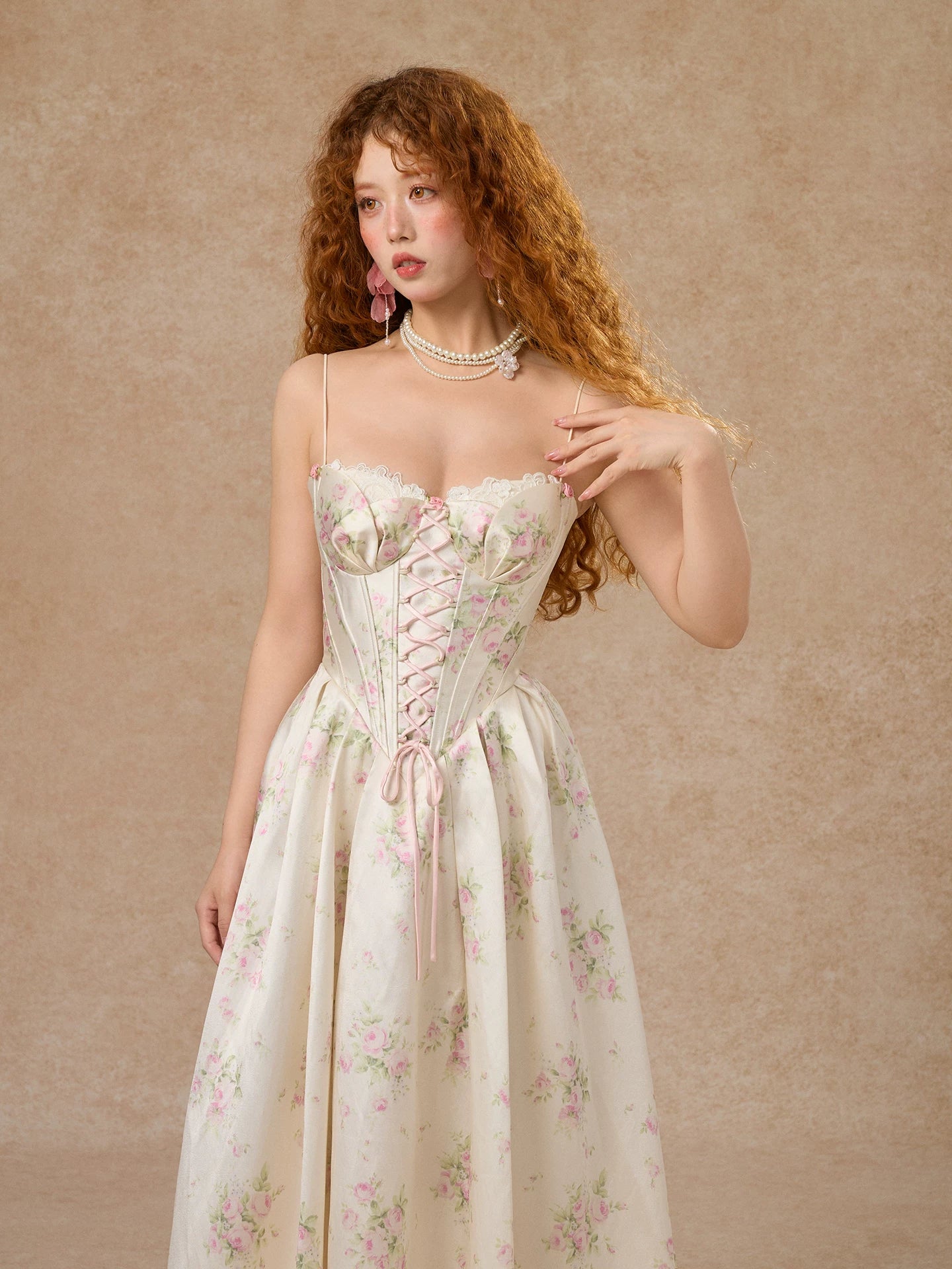 French Vintage Court-Style Satin Slip Gown