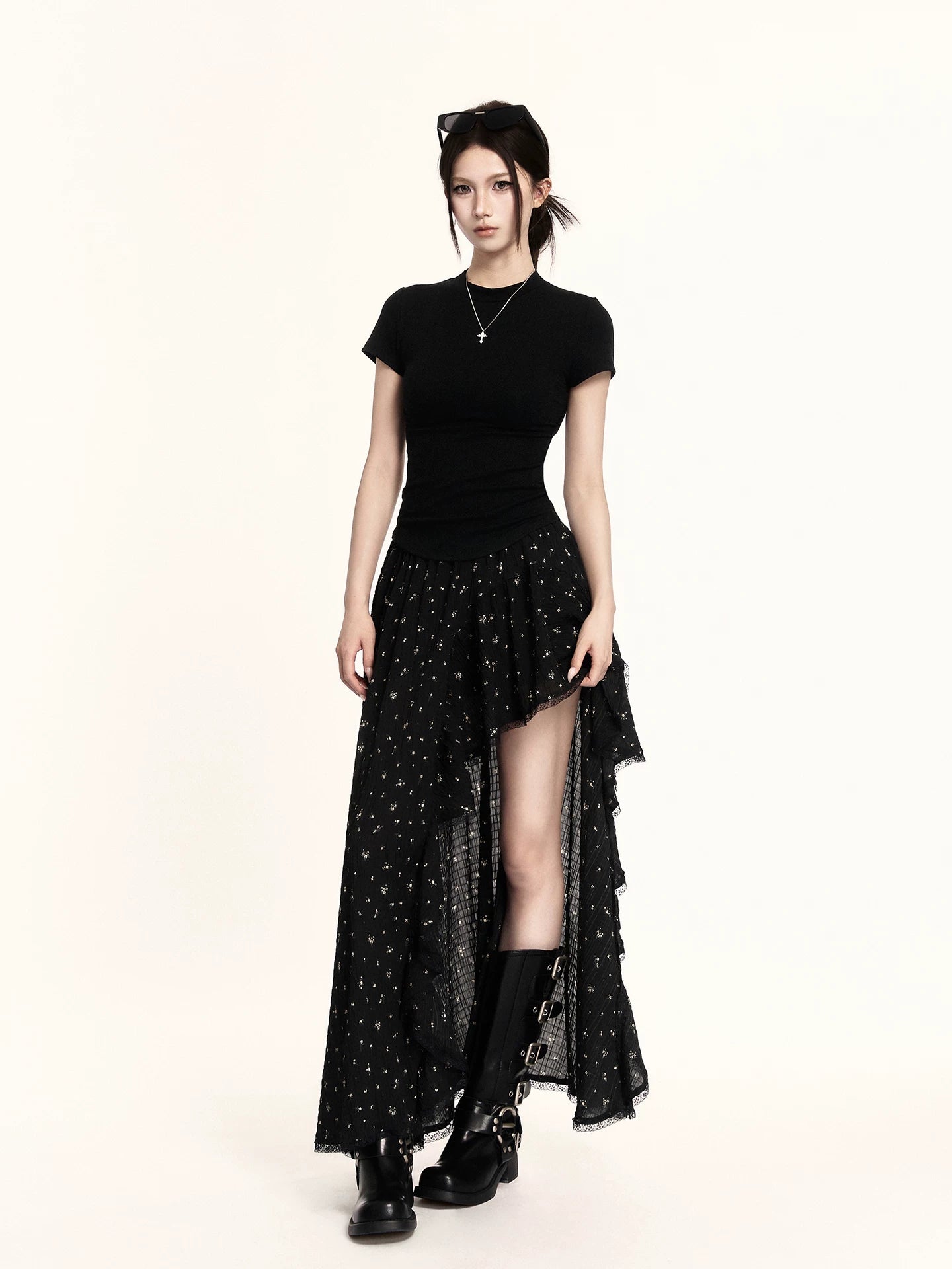 Backless Lace-Up Slim Fit Cropped T-Shirt