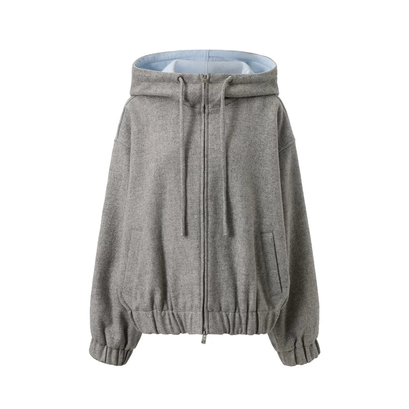 Wool-Blend Hooded Varsity Jacket