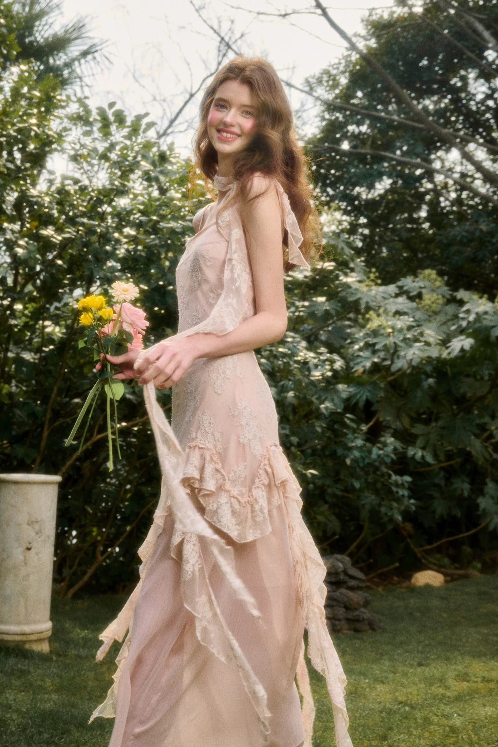 Pink Cloud Lace Fairy Dress