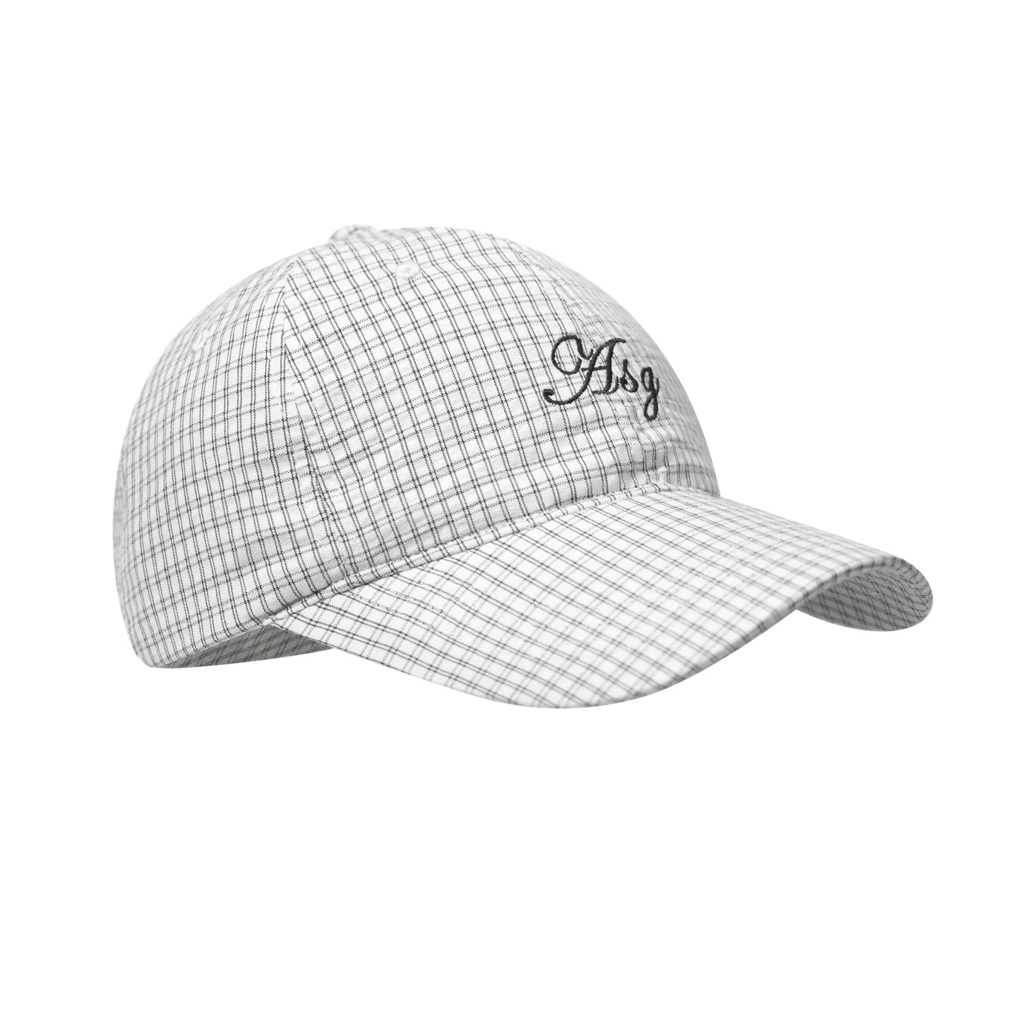 Embroidered Plaid Cotton Baseball Cap