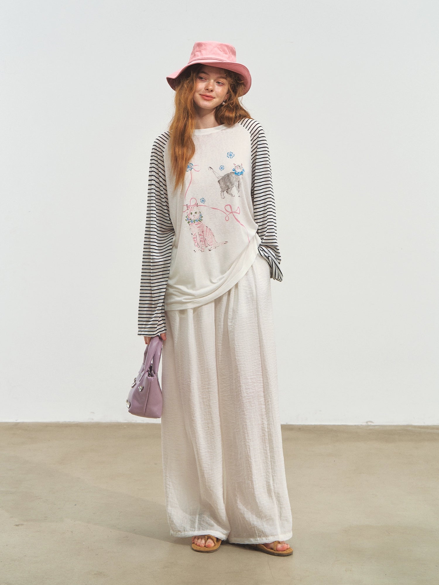 Striped Spliced Sunscreen Cover-up