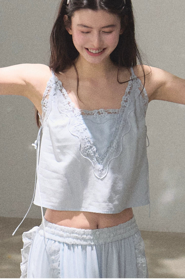 Lyocell Linen Camisole & Relaxed Trousers Set
