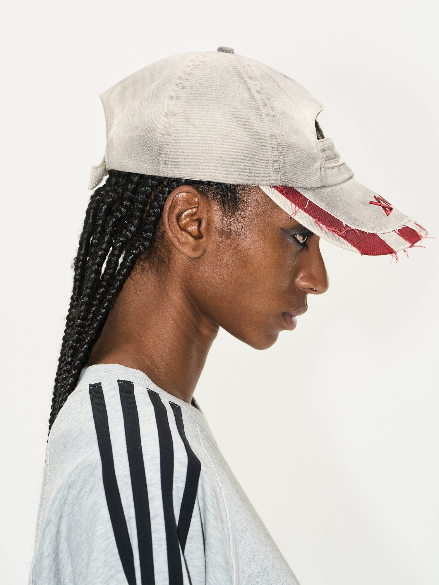 Distressed Washed Adjustable Patchwork Baseball Cap